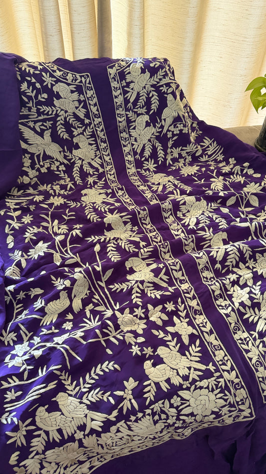 Exclusive Hand Embroidered Parsi Gara Jacket (Unstitched)