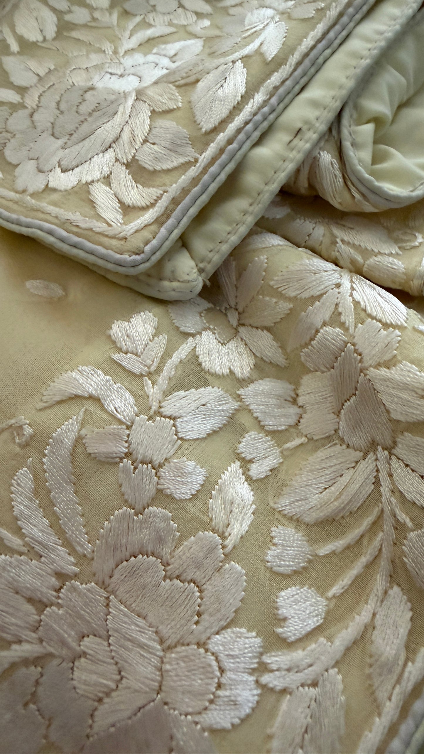 Artisanal Cream Parsi Gara Dupatta