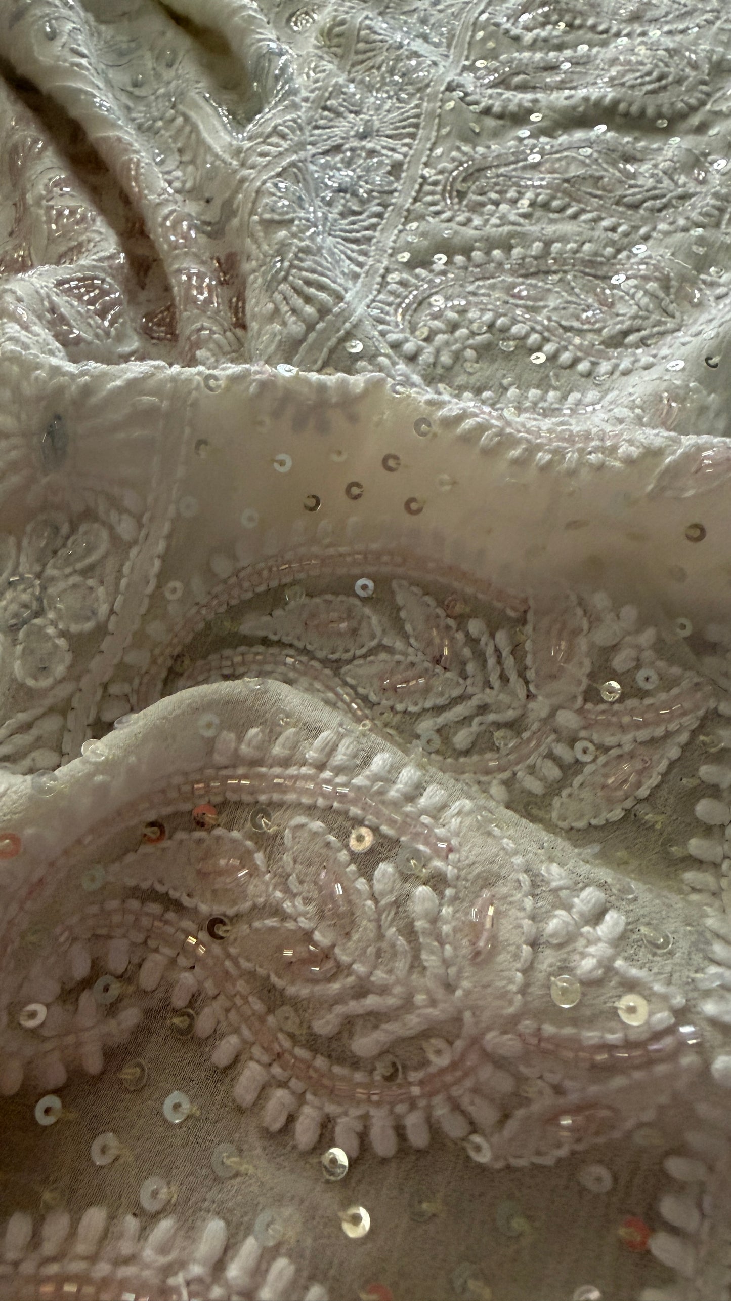 Designer Cut Dana Work Lucknowi Chikankari Suit