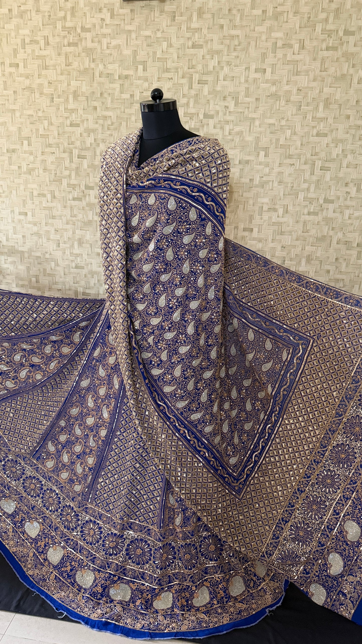 Masterpiece Blue Cut Dana Chikankari Lehenga Set