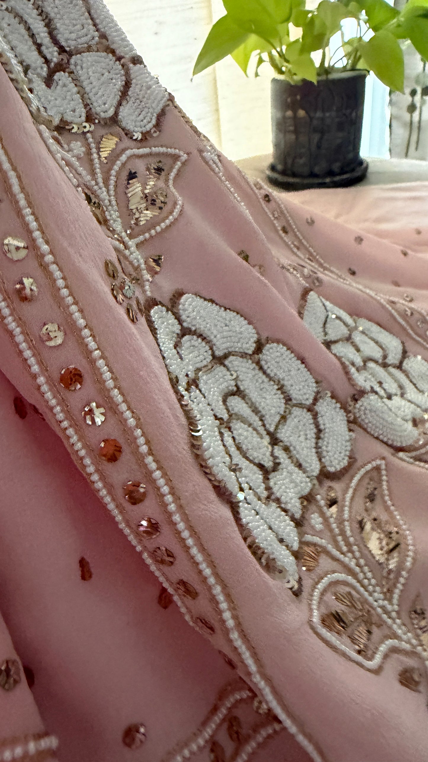 Masterpiece Pastel Pink Pearl Mukaish Suit