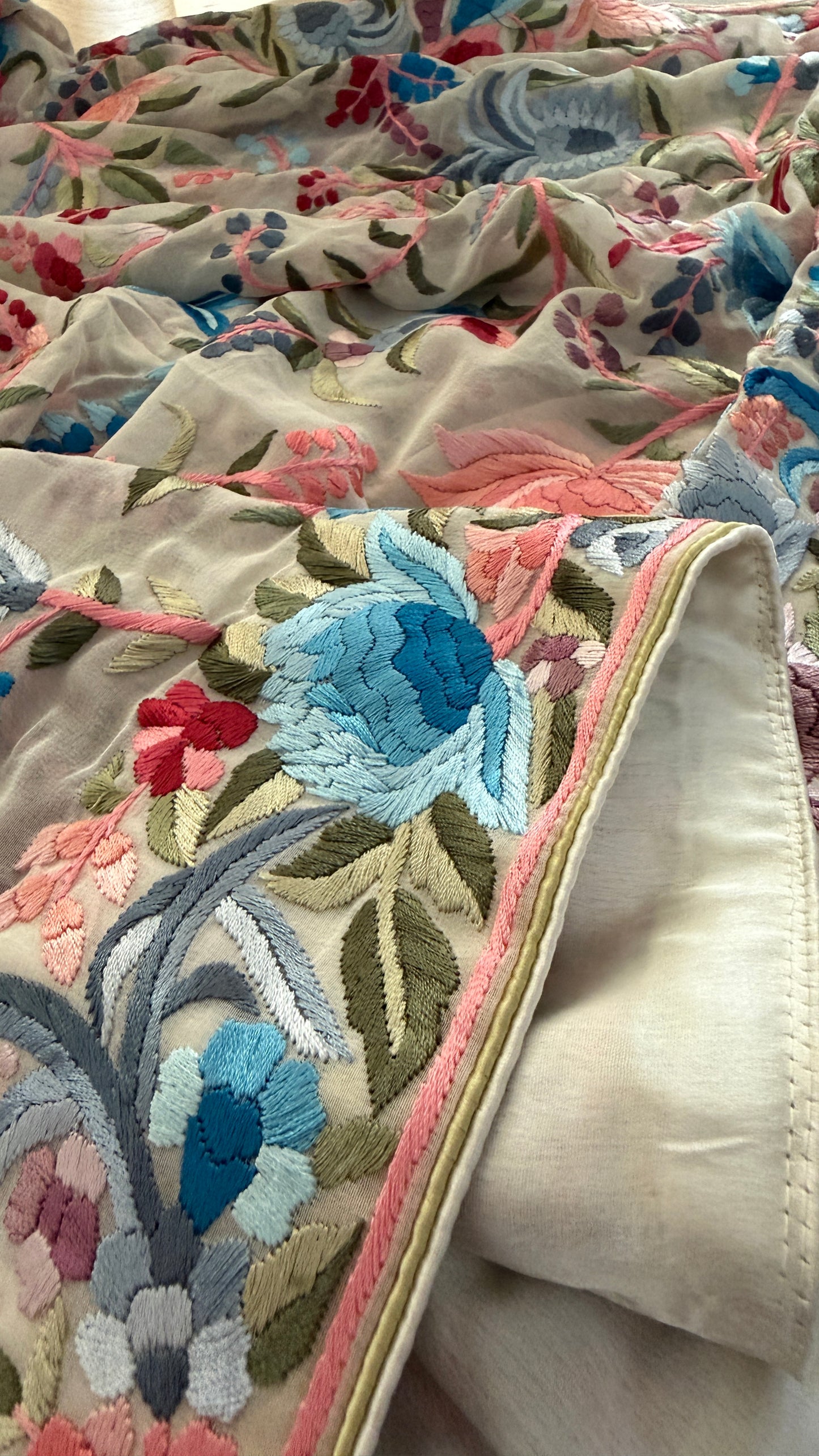 Heritage Ivory Multicolour Parsi Gara Dupatta