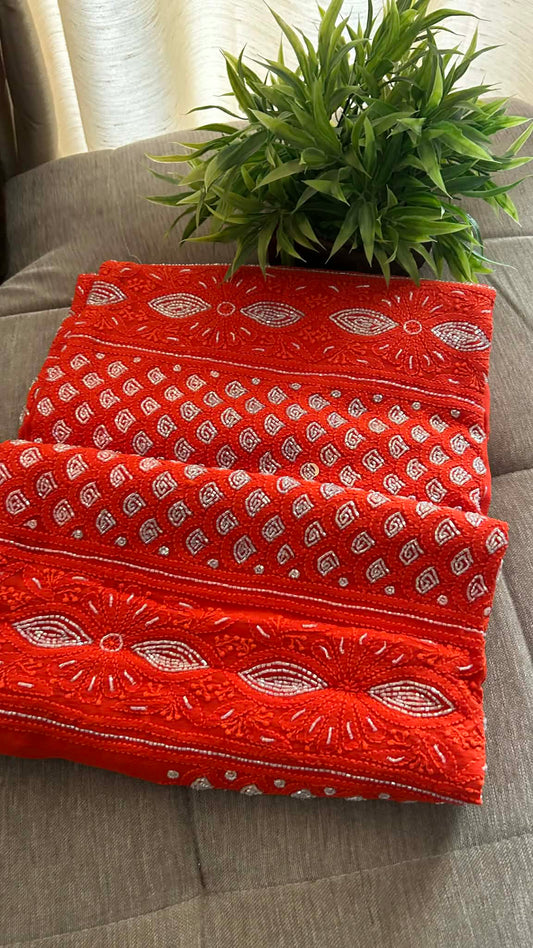 Pure Georgette Cut Dana Chikankari Suit