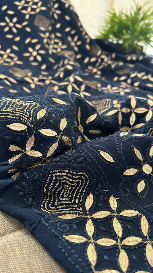 Navy Gota Patti Chikankari Kurta Dupatta