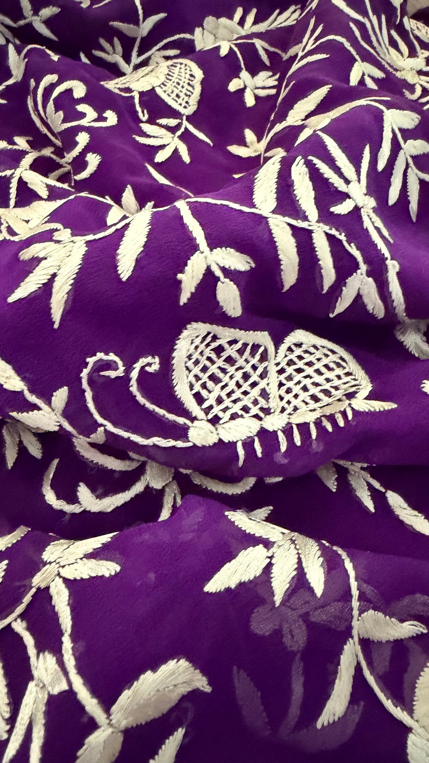 Designer Purple Parsi Gara Saree