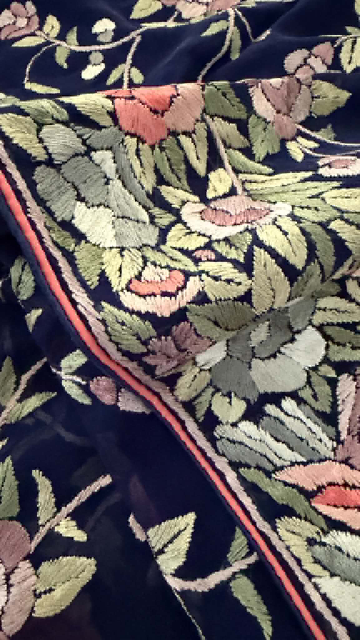 Navy Multicolour Parsi Gara Saree