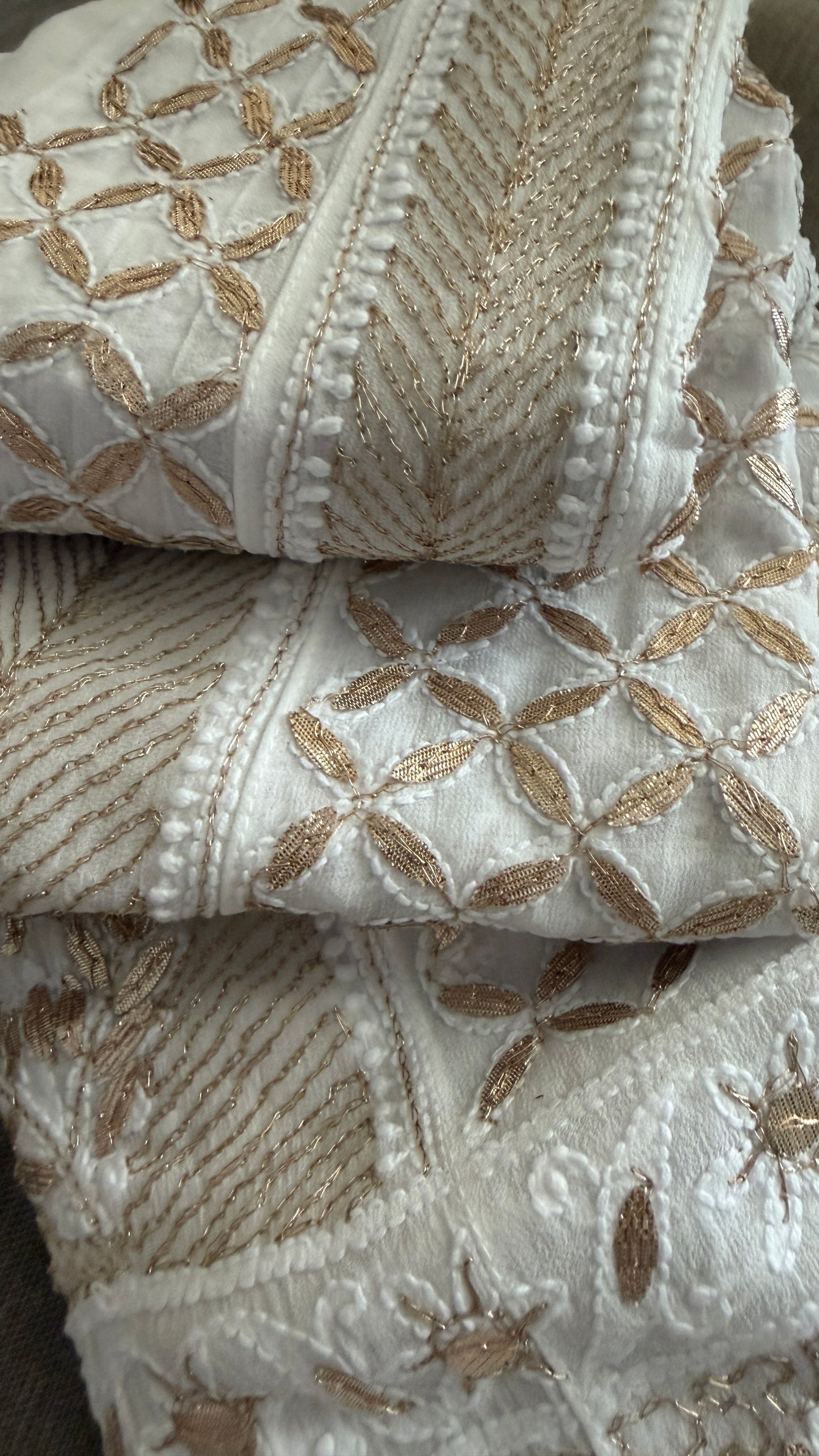 White Gota Patti Chikankari Anarkali Suit