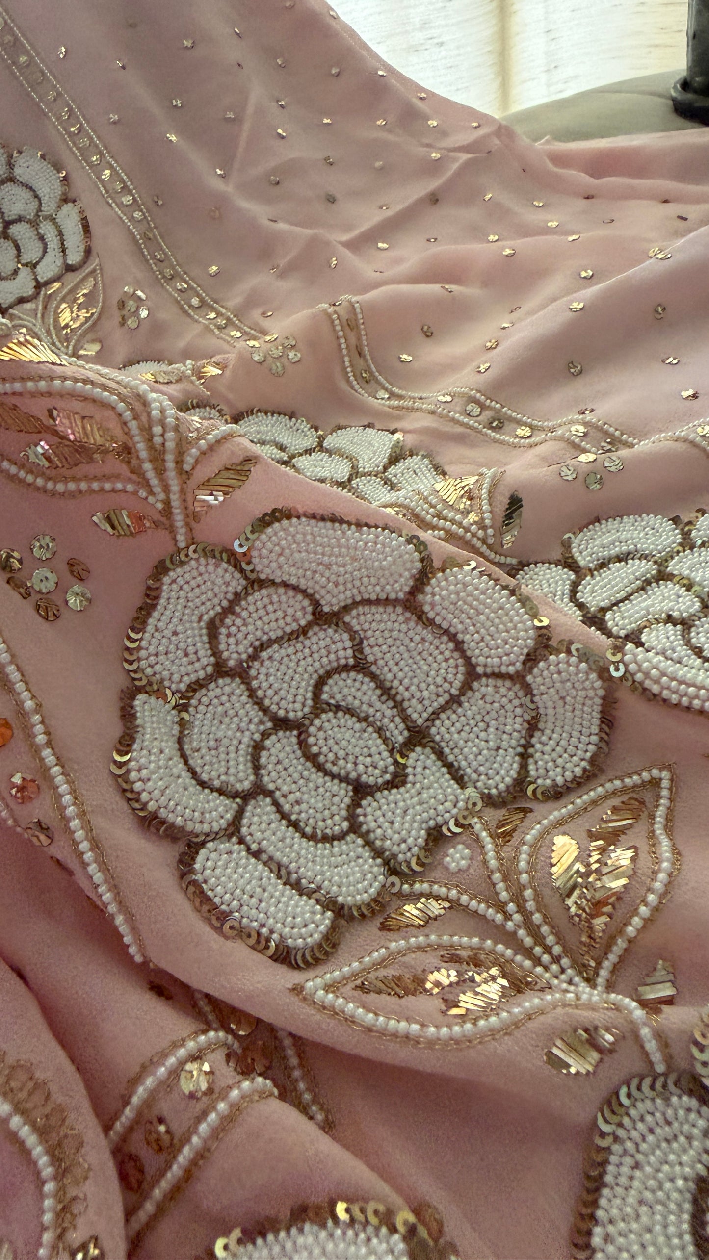 Masterpiece Pastel Pink Pearl Mukaish Suit