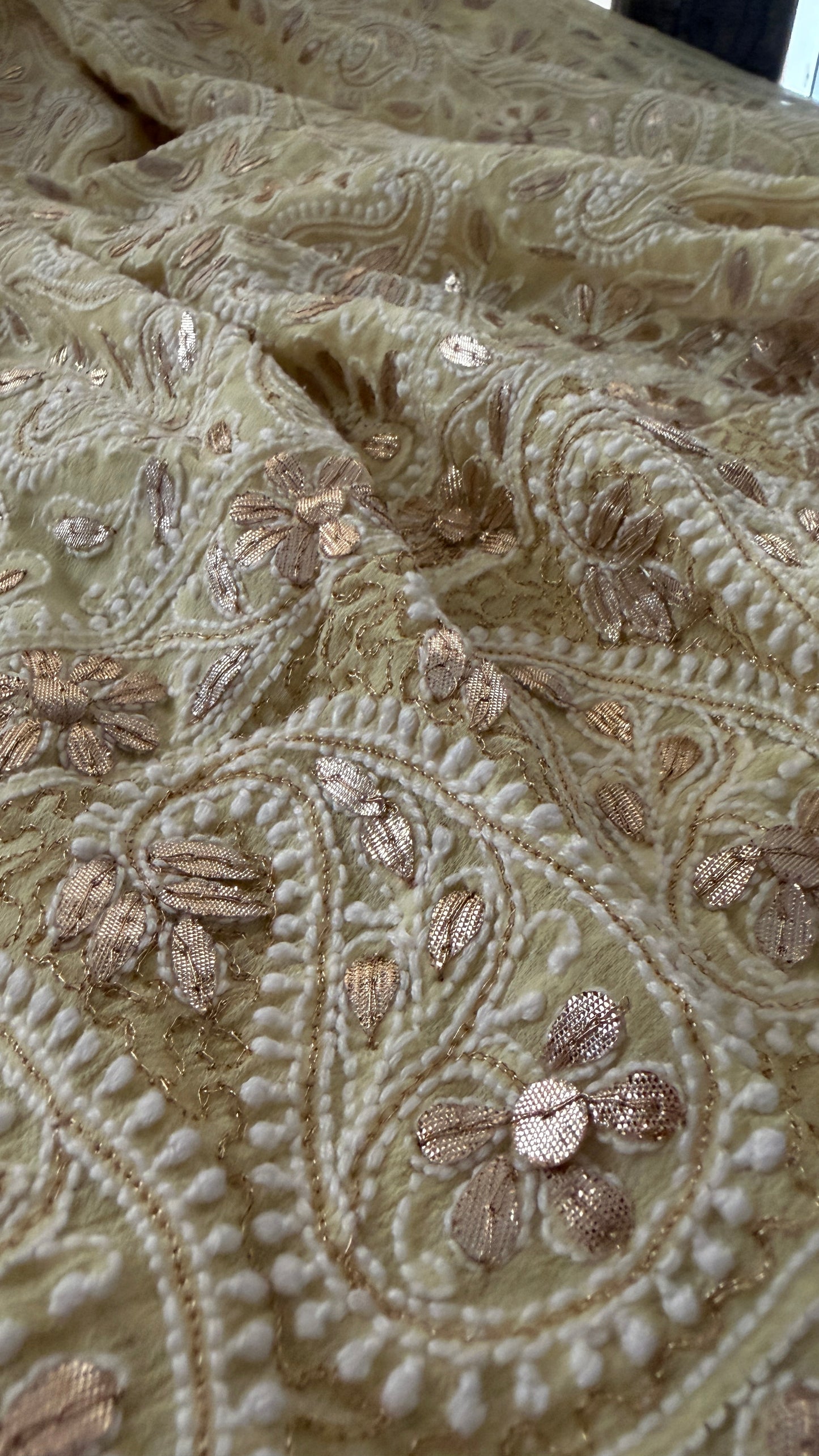 Exclusive Yellow Gota Patti Chikankari Dupatta for Women