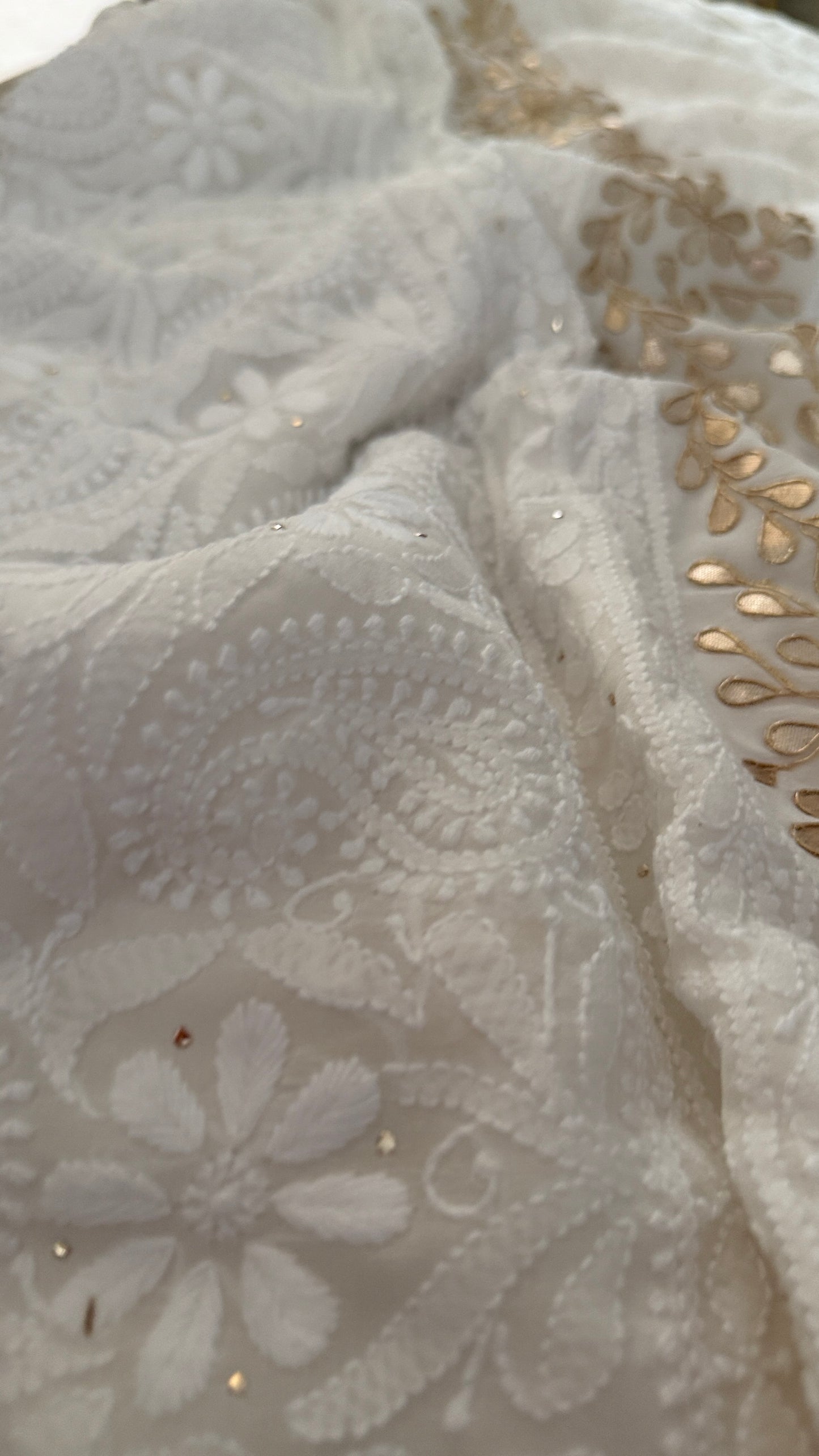 Ivory Gota Patti Chikankari Suit