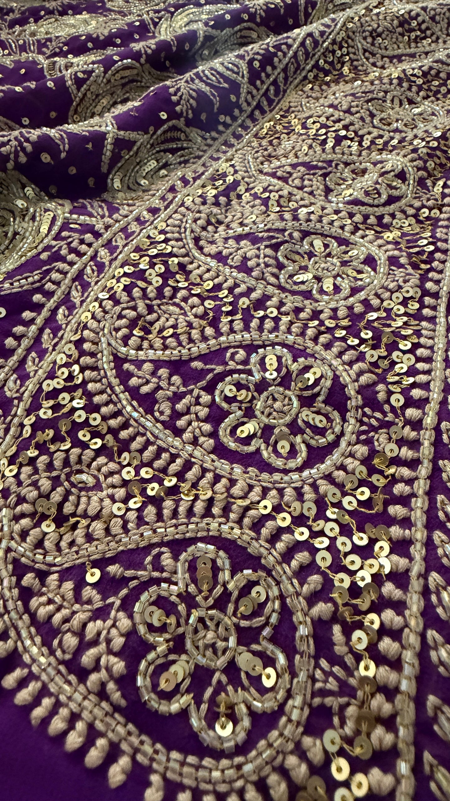 Party Wear Purple Embellished Chikankari Suit for Women