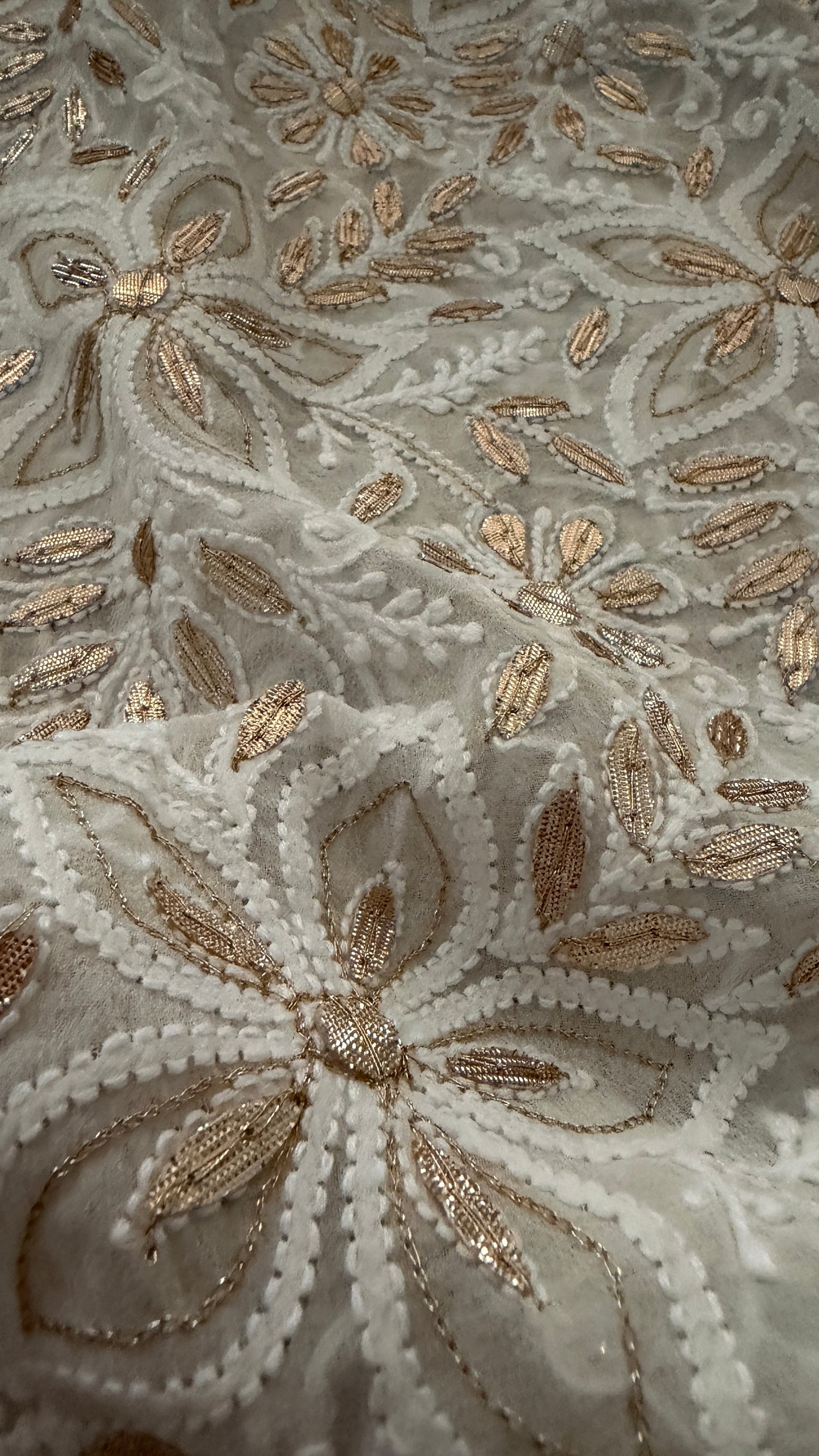 Ivory White Gota Patti Chikankari Dupatta