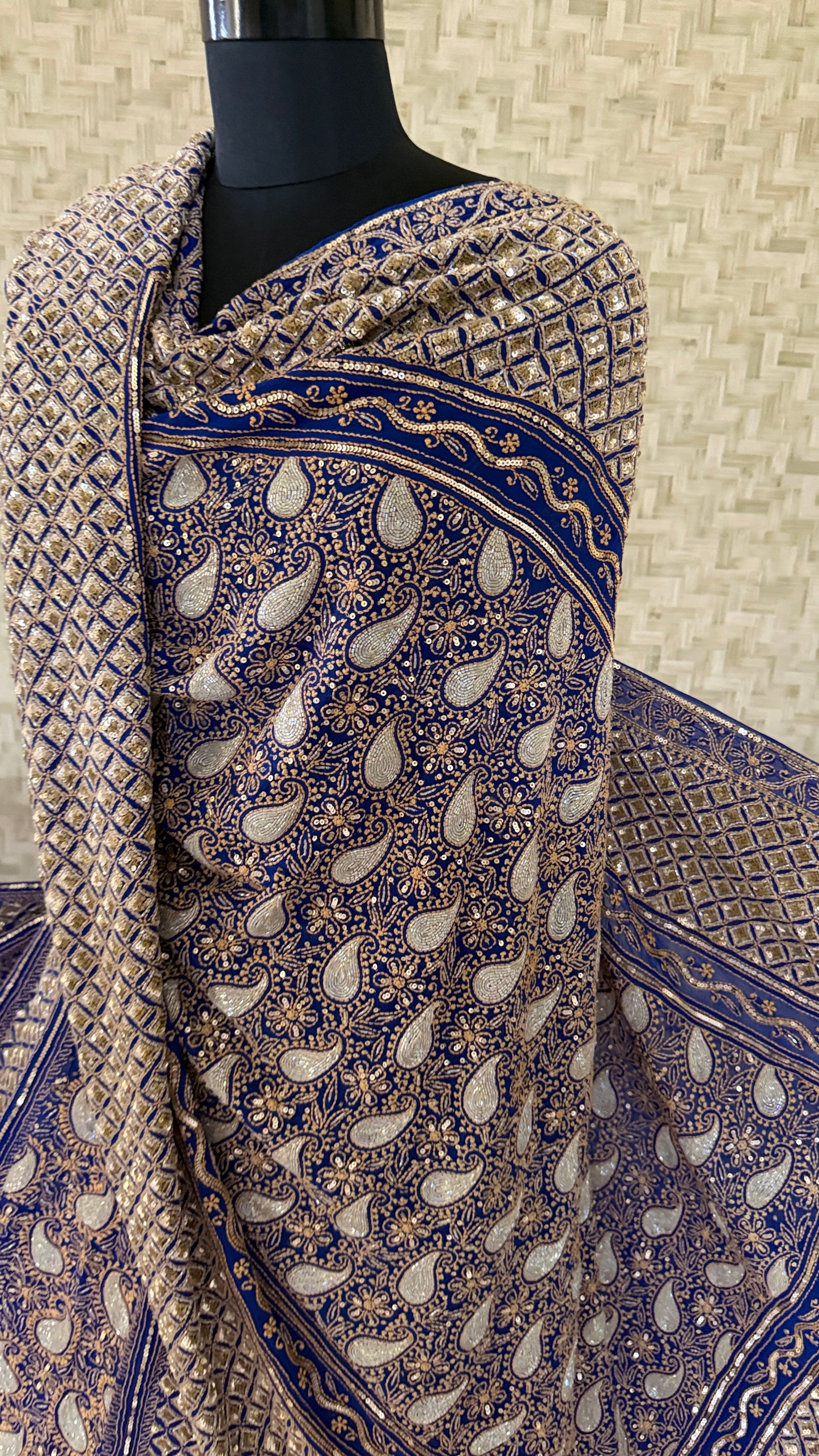 Masterpiece Blue Cut Dana Chikankari Lehenga Set