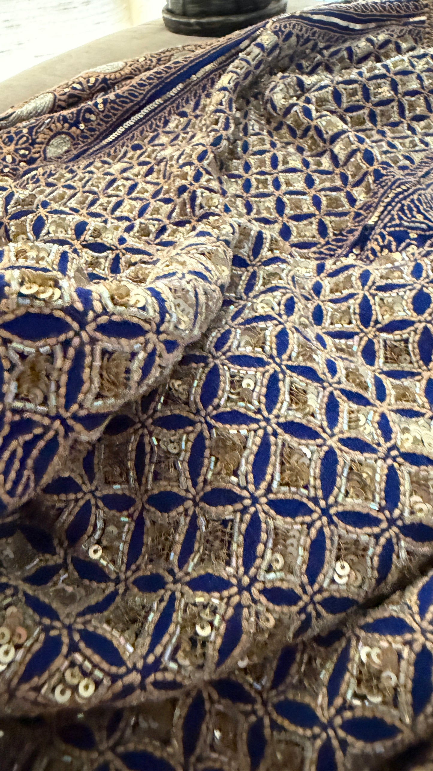 Masterpiece Blue Cut Dana Chikankari Lehenga Set