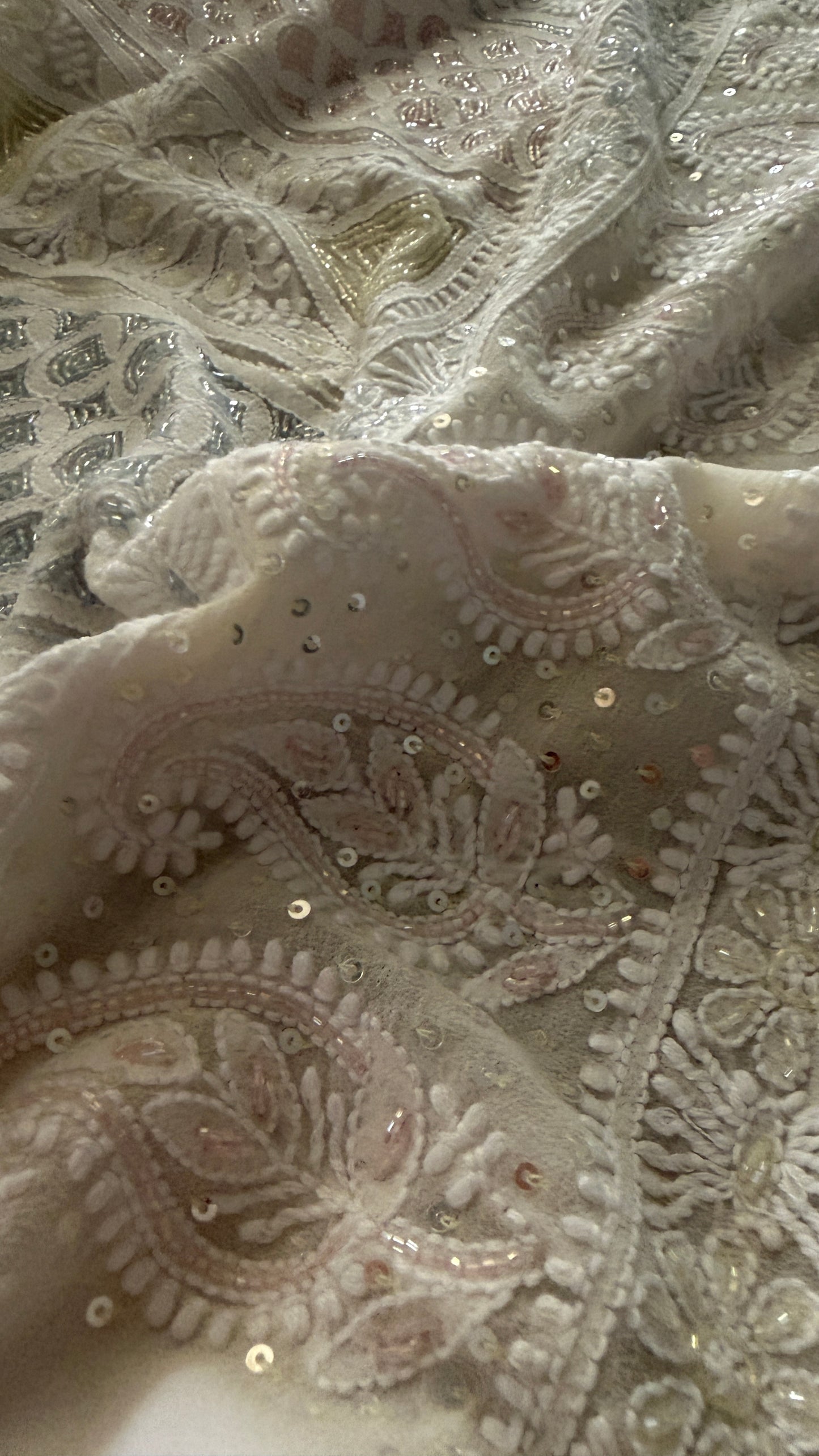 Designer Cut Dana Work Lucknowi Chikankari Suit