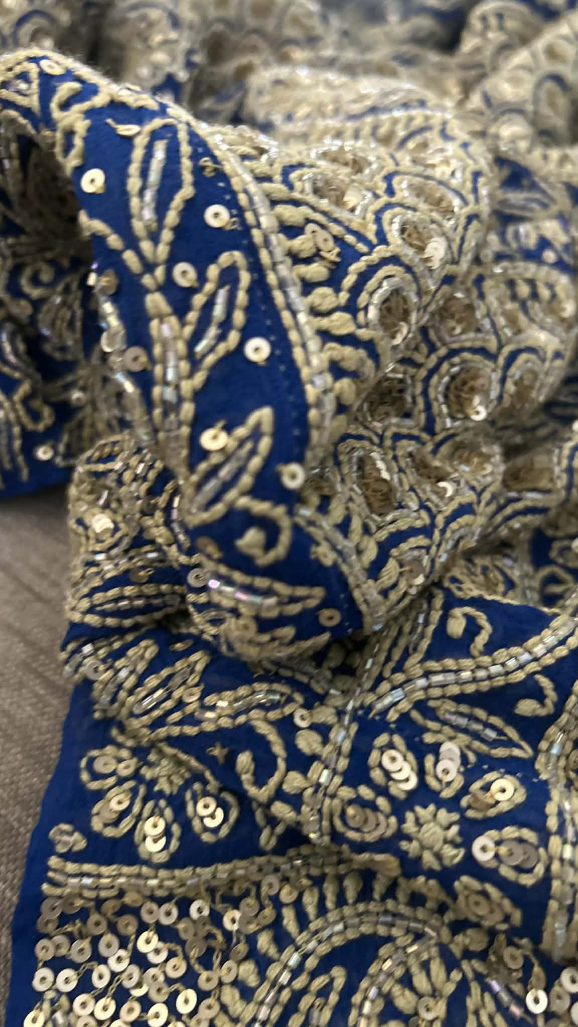 Masterpiece Royal Blue  Cut Dana & Sequins Work Chikankari Anarkali Suit