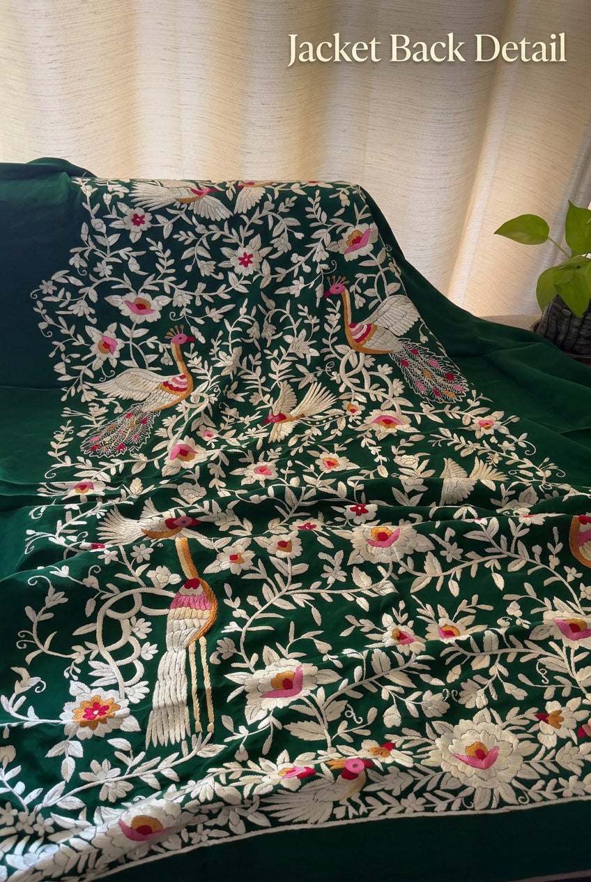 Exclusive Hand Embroidered Parsi Gara Jacket (Unstitched)