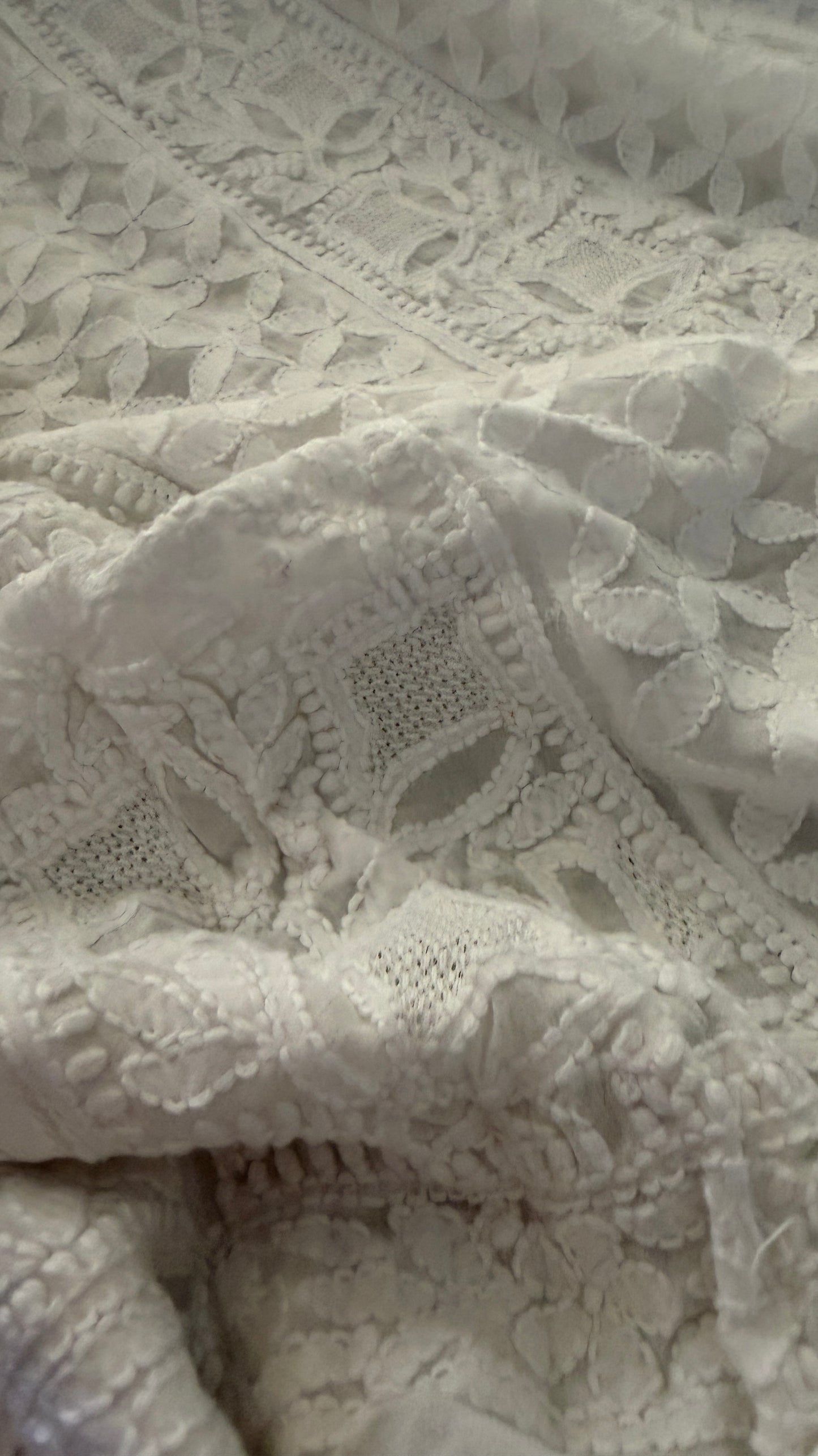White Hand Jaali Chikankari Anarkali Suit