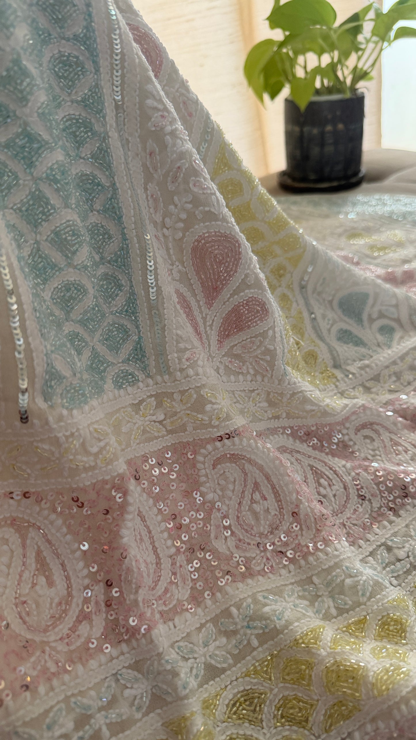 Party Wear Cut Dana Work Chikankari Suit for Women