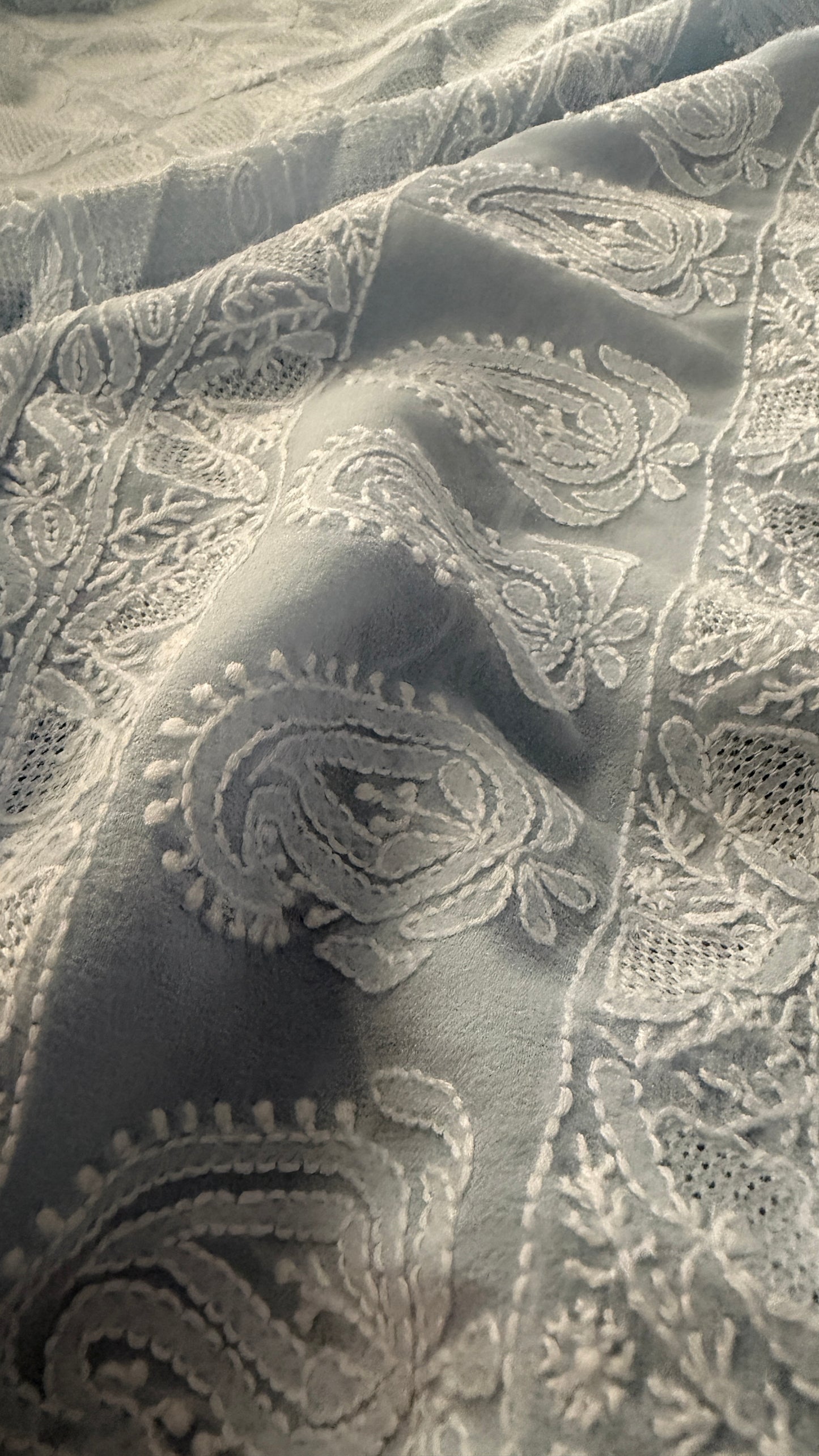 Exclusive Powder Blue Hand Jaali Chikankari Suit