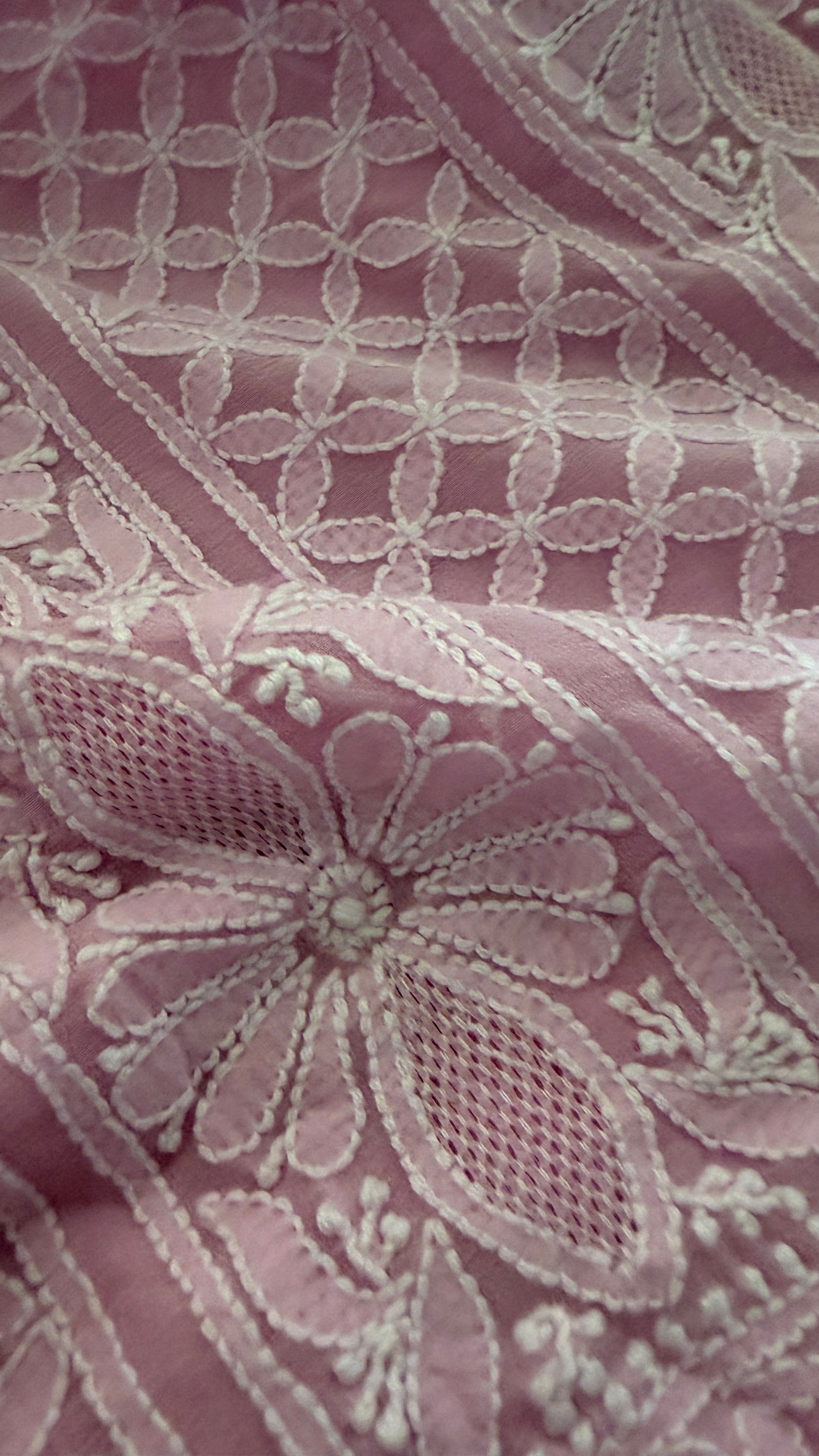 Pink Hand Jaali Lucknowi Chikankari Suits for Women