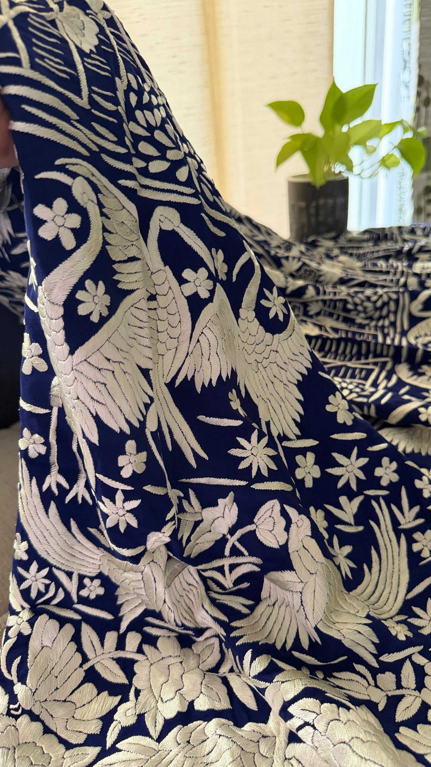 Masterpiece Navy Ivory Parsi Gara Lehenga Set