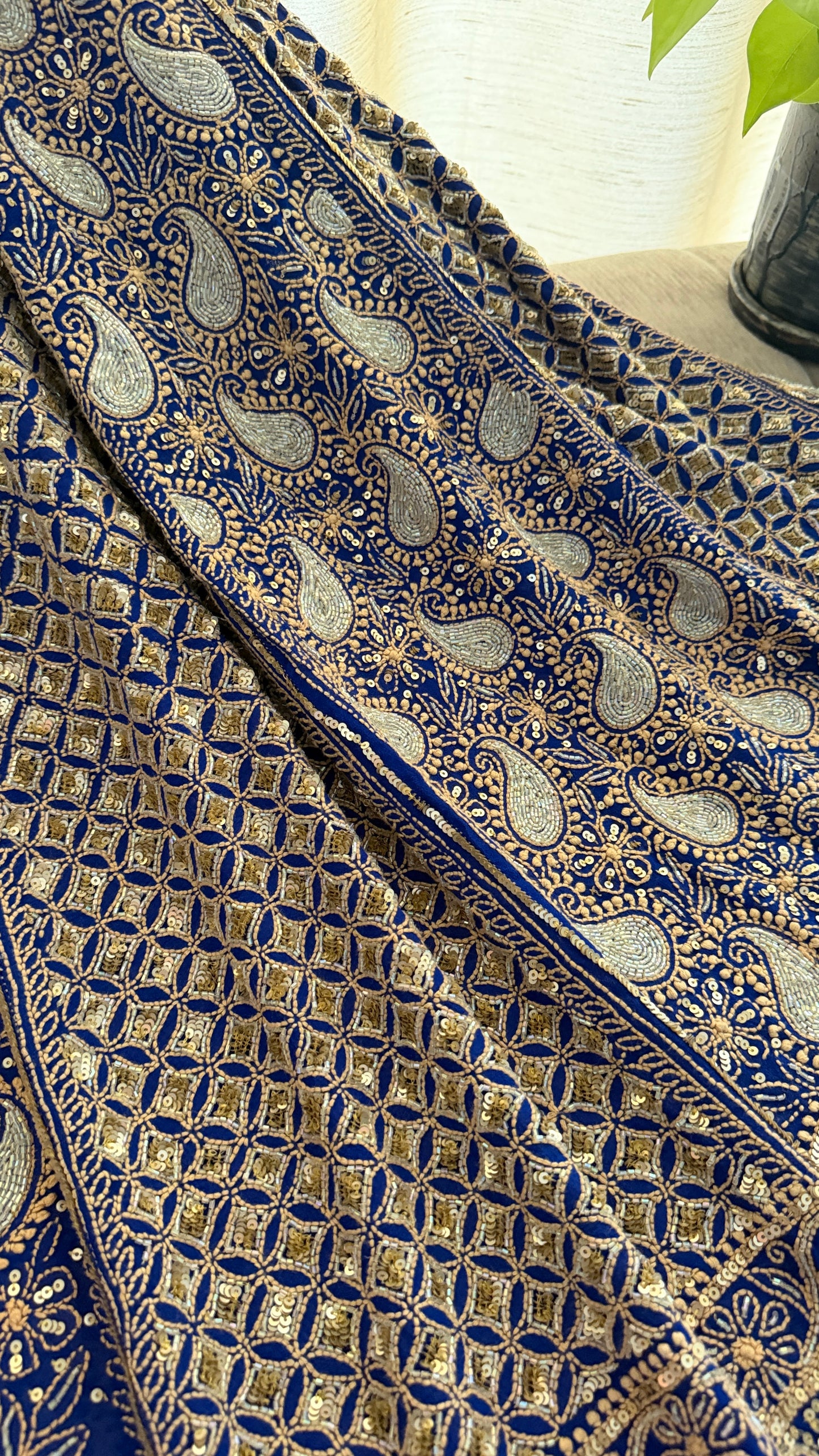 Masterpiece Blue Cut Dana Chikankari Lehenga Set