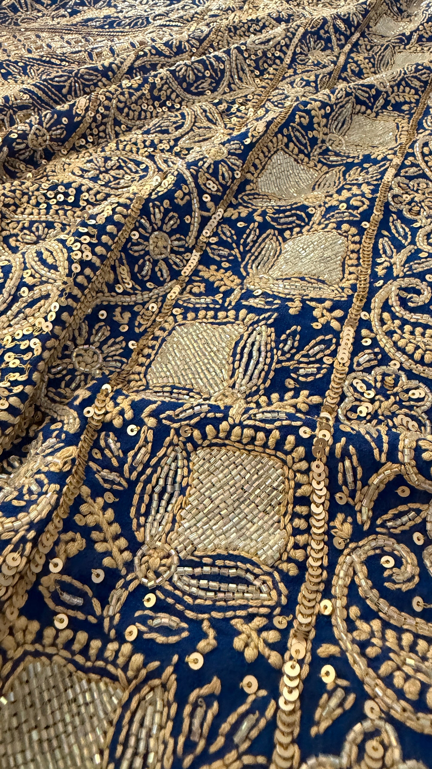 Masterpiece Royal Blue Gold Chikankari Suit for Women