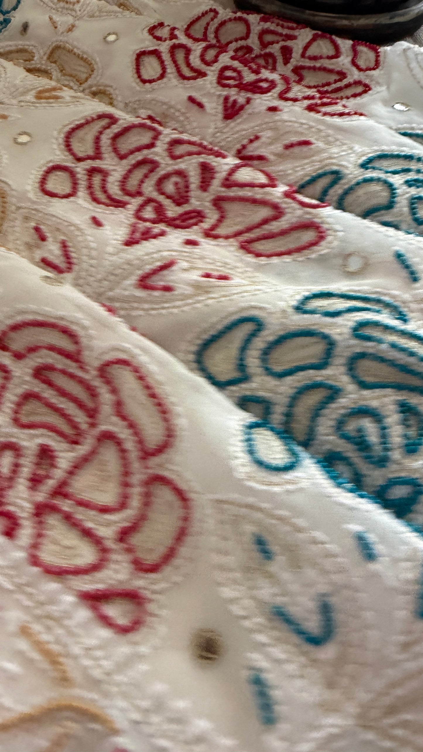 Hand Embroidered Multicolour Pearls Chikankari Suit