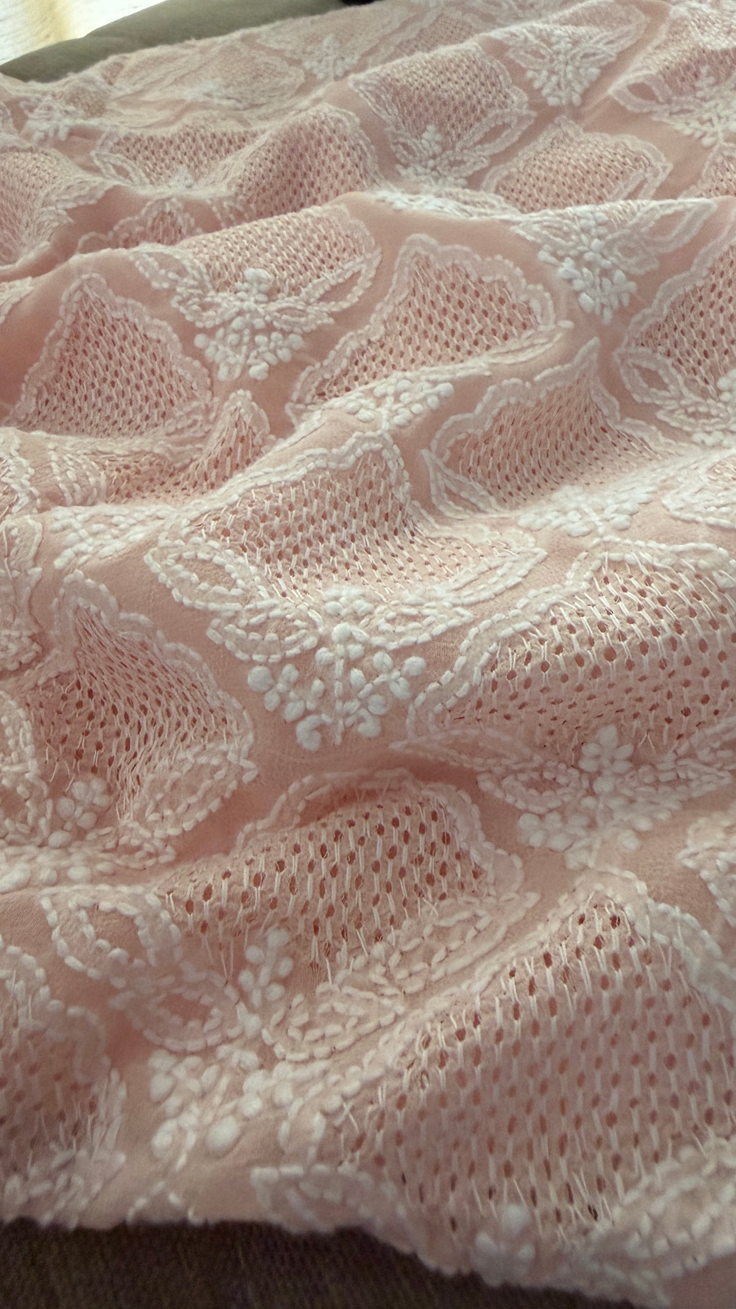 Pastel Pink Hand Jaali Chikankari Suit