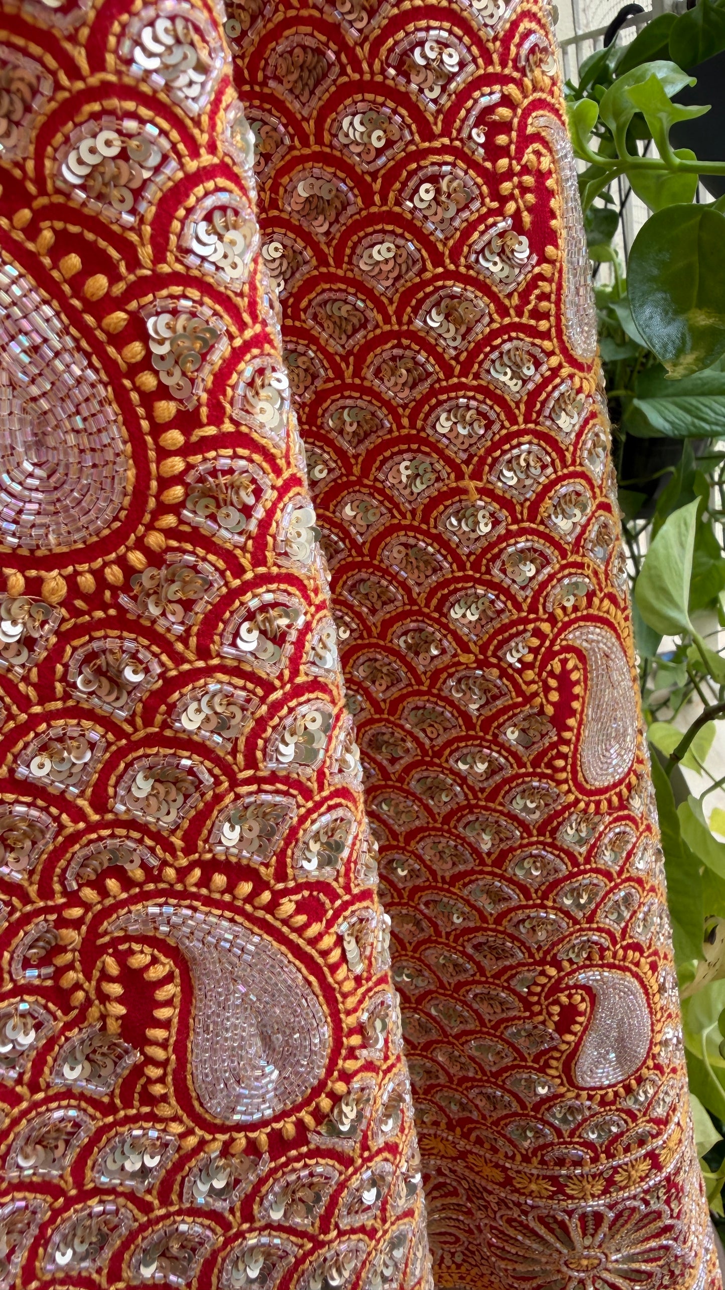 Party Wear Red Embellished Chikankari Suit for Women