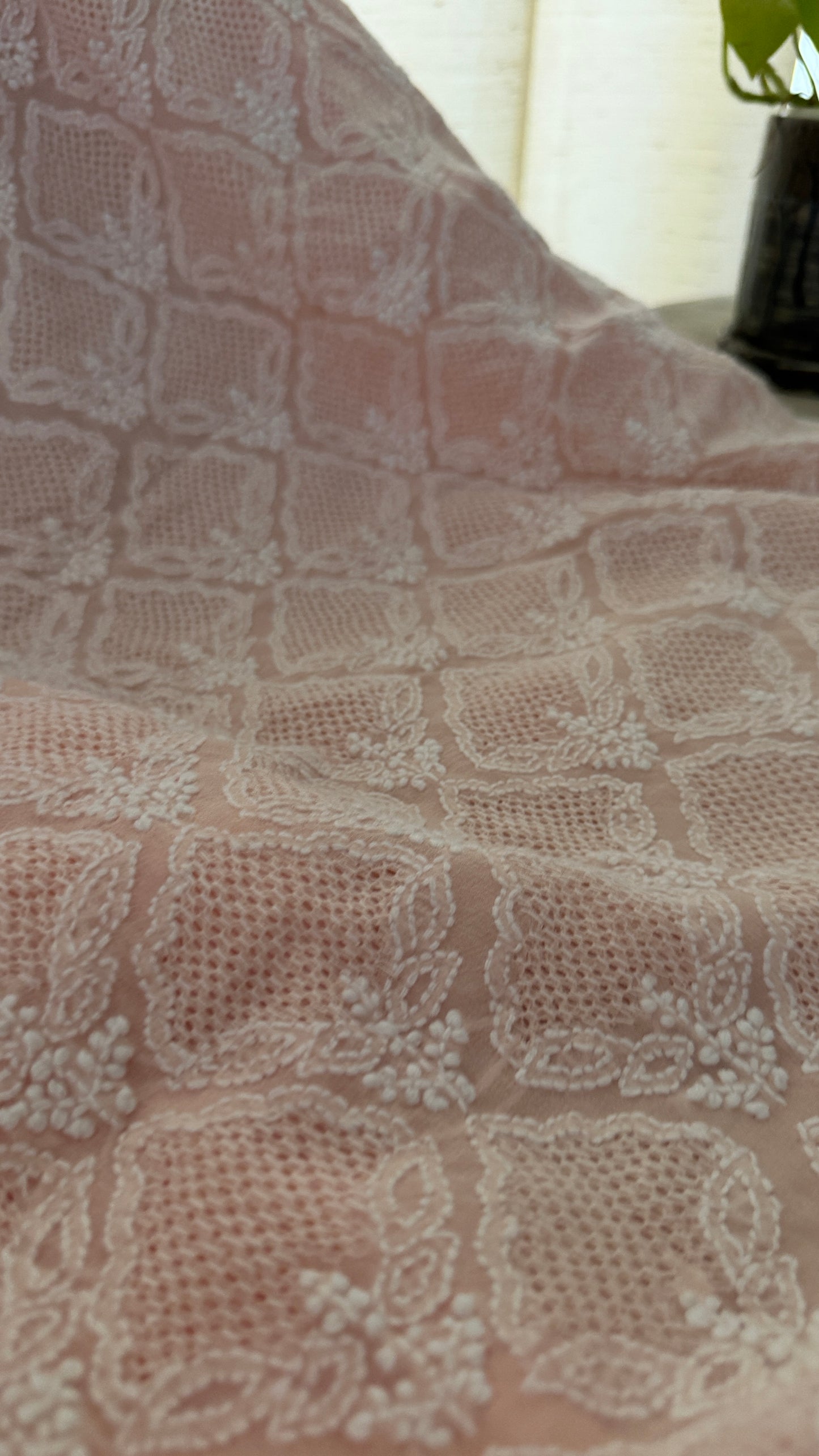 Pastel Pink Hand Jaali Chikankari Suit