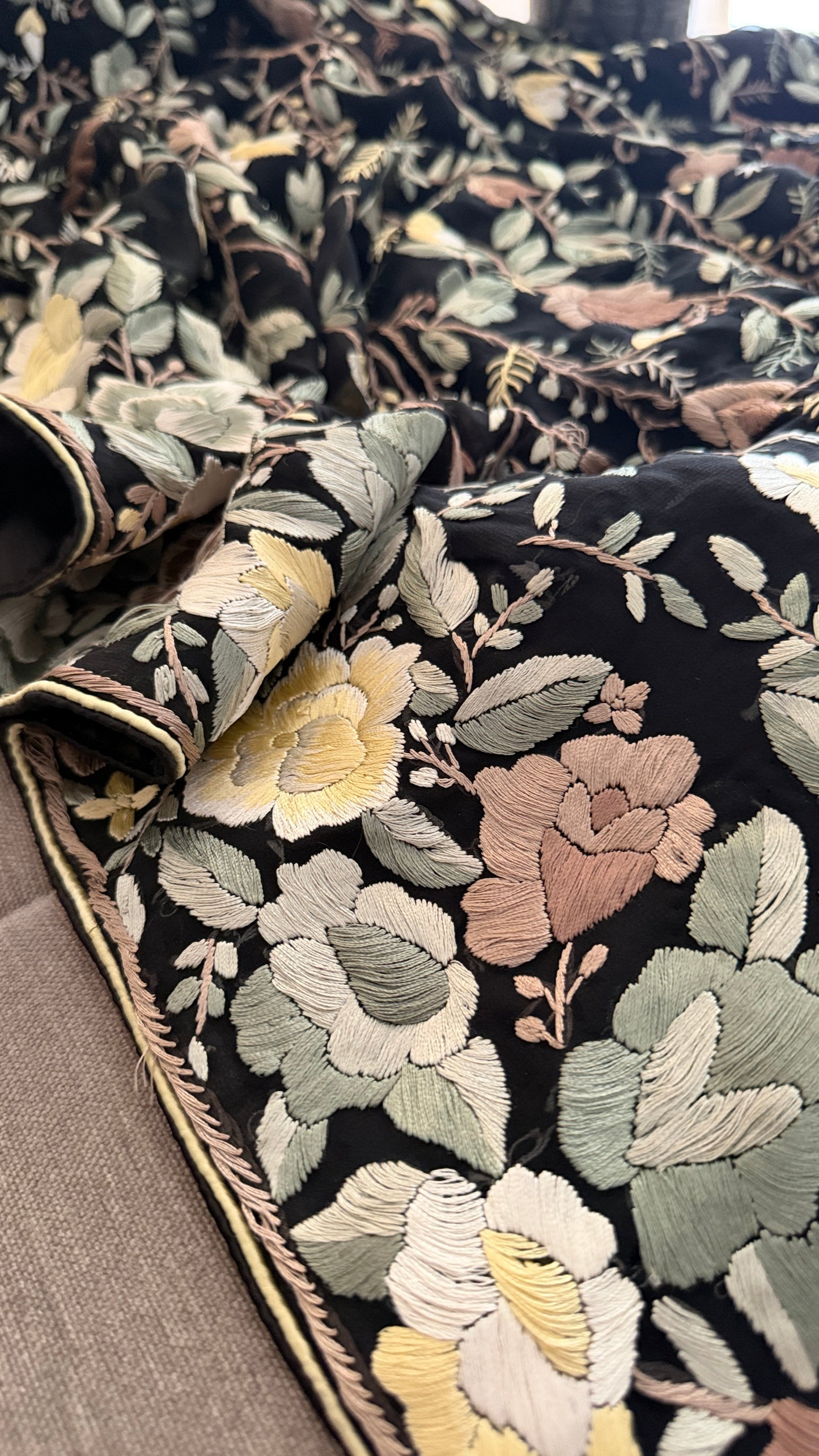 Antique Black Parsi Gara Saree