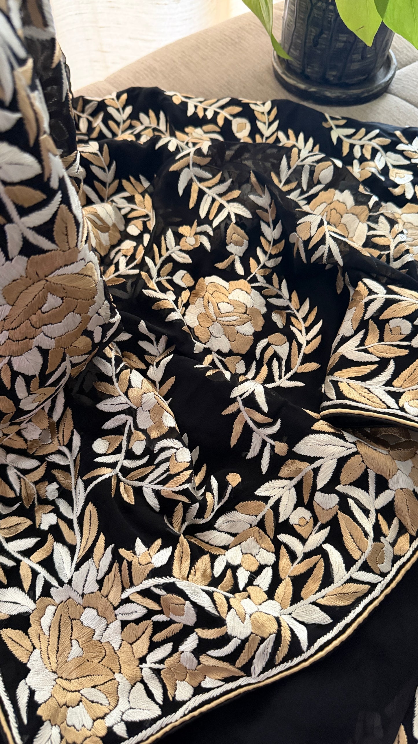 Heirloom Pure Georgette Parsi Gara Saree