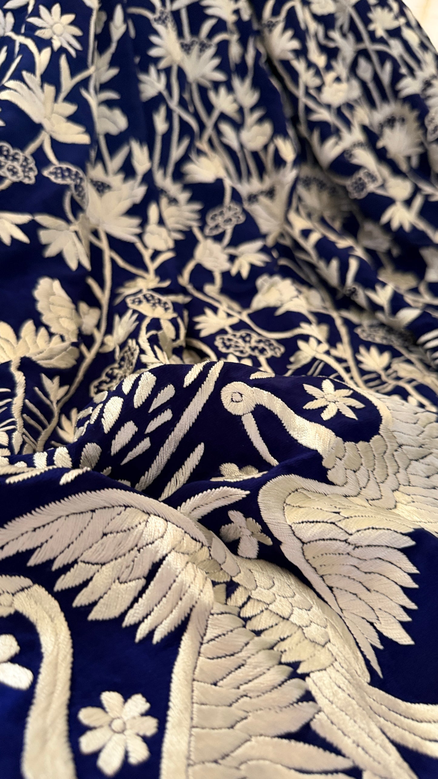 Masterpiece Navy Ivory Parsi Gara Lehenga Set