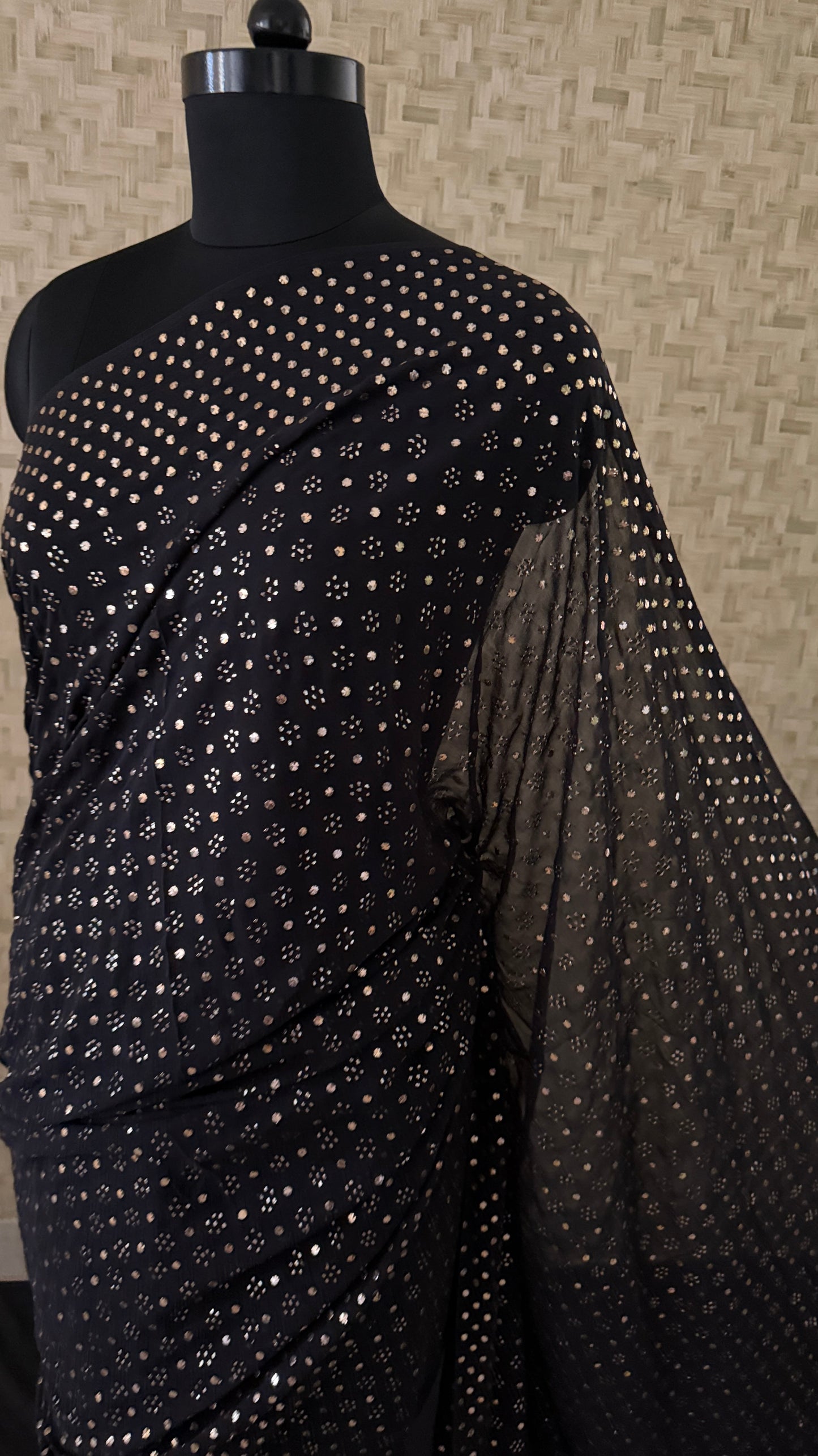 Mukaish Pure Georgette Saree for Women