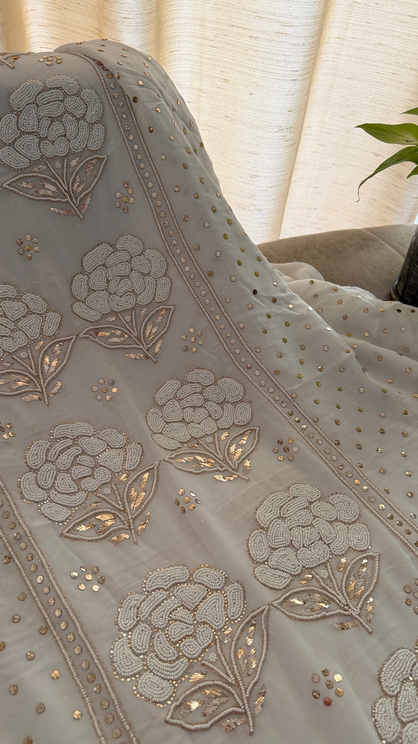 Masterpiece White Pearl Kamdani Suit - Festive Collection
