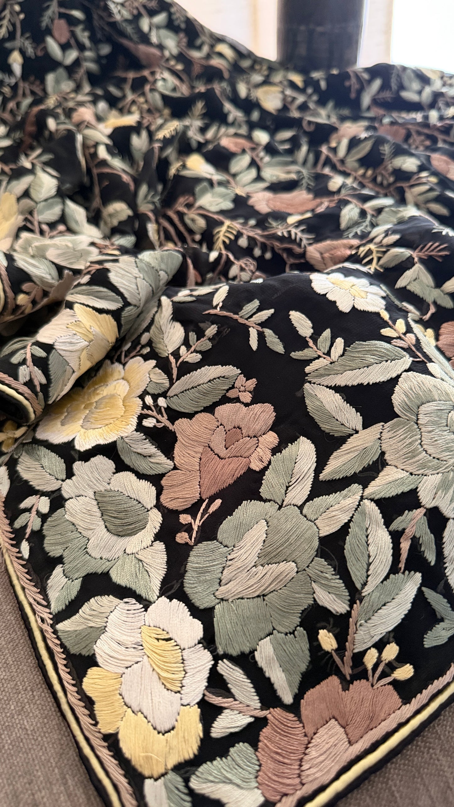 Antique Black Parsi Gara Saree