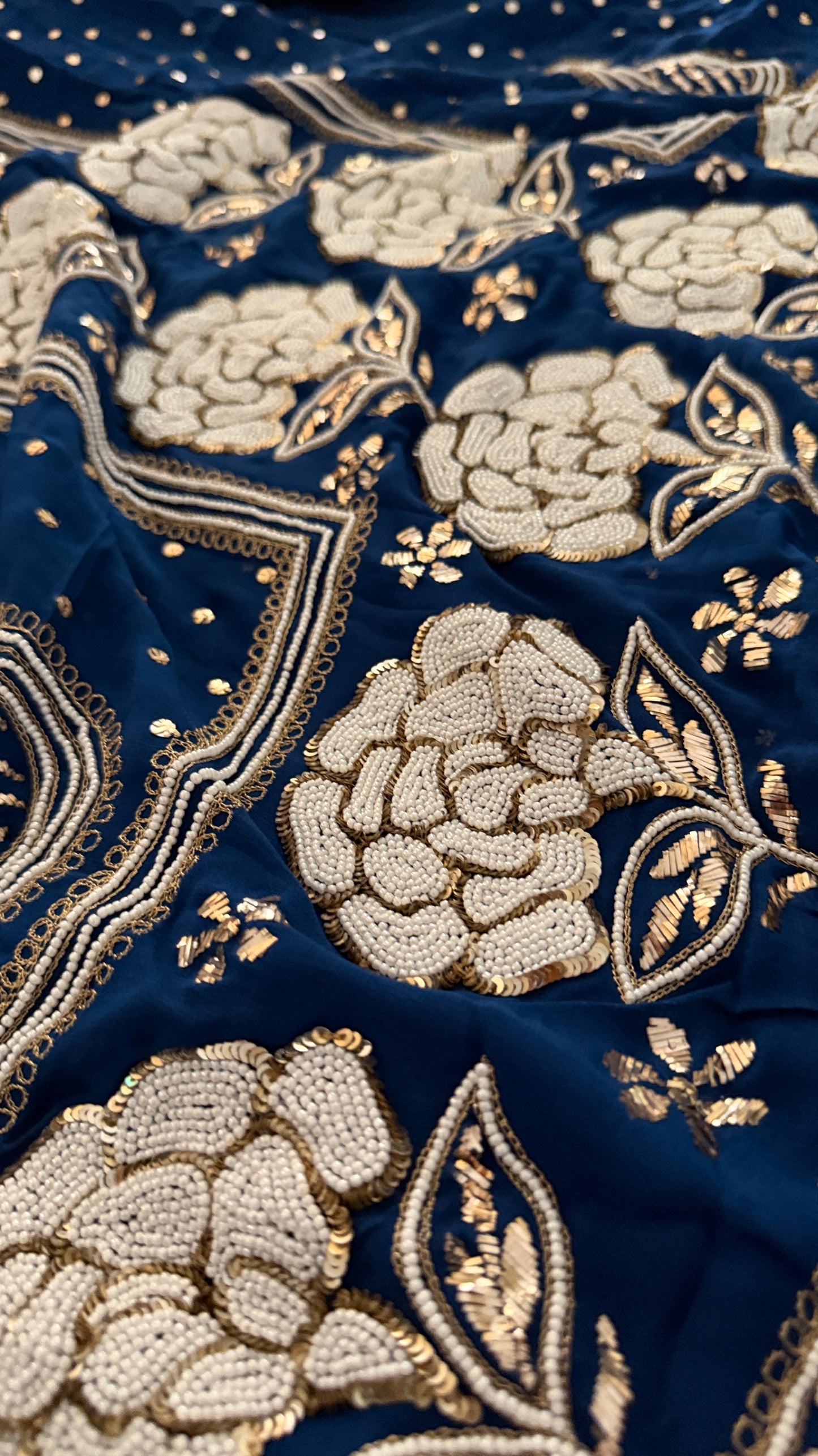 Masterpiece Royal Blue Pearl Kamdani Suit - Festive Collection