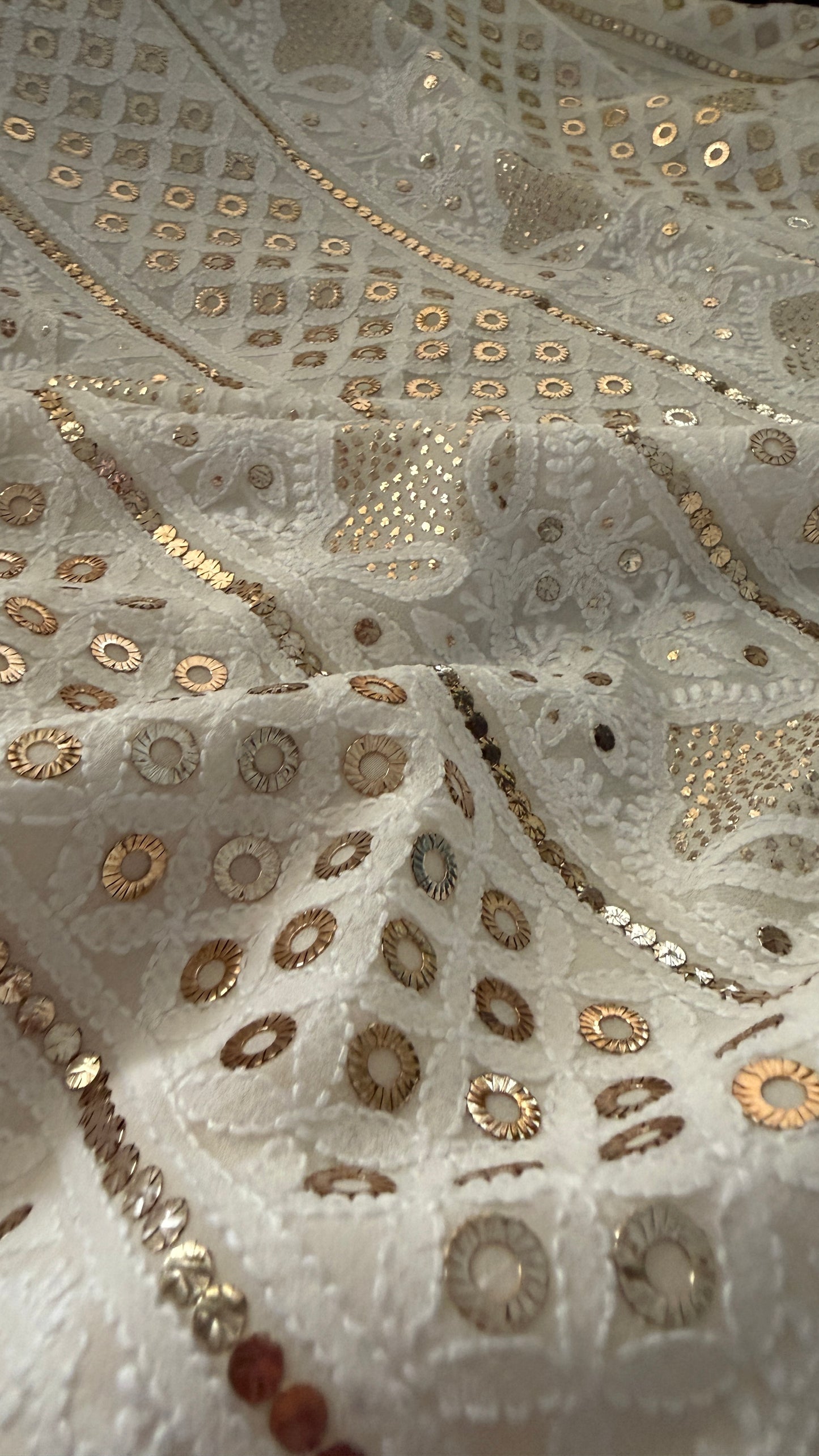 Ivory White Mukaish Suit for Women