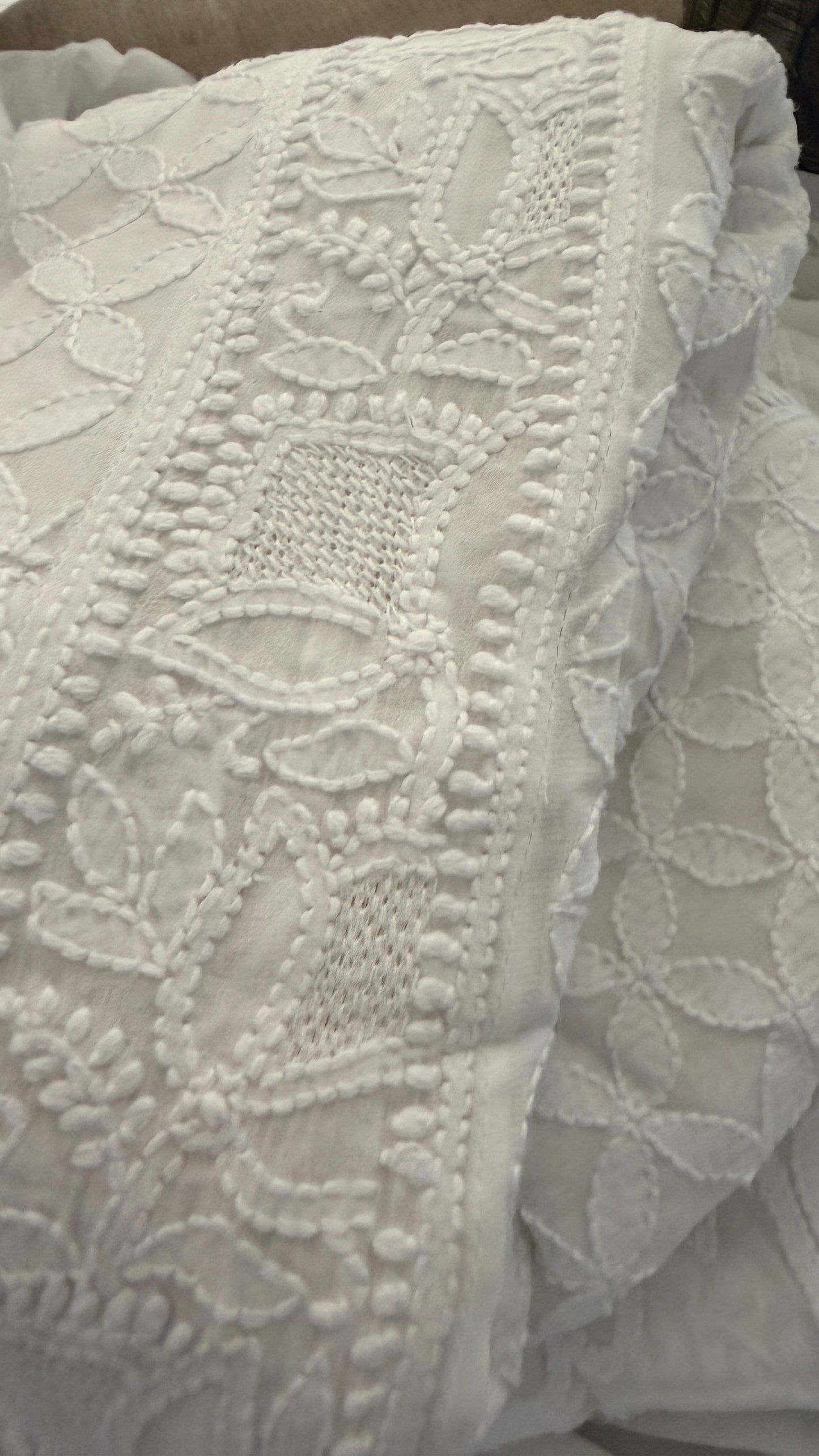White Hand Jaali Chikankari Anarkali Suit