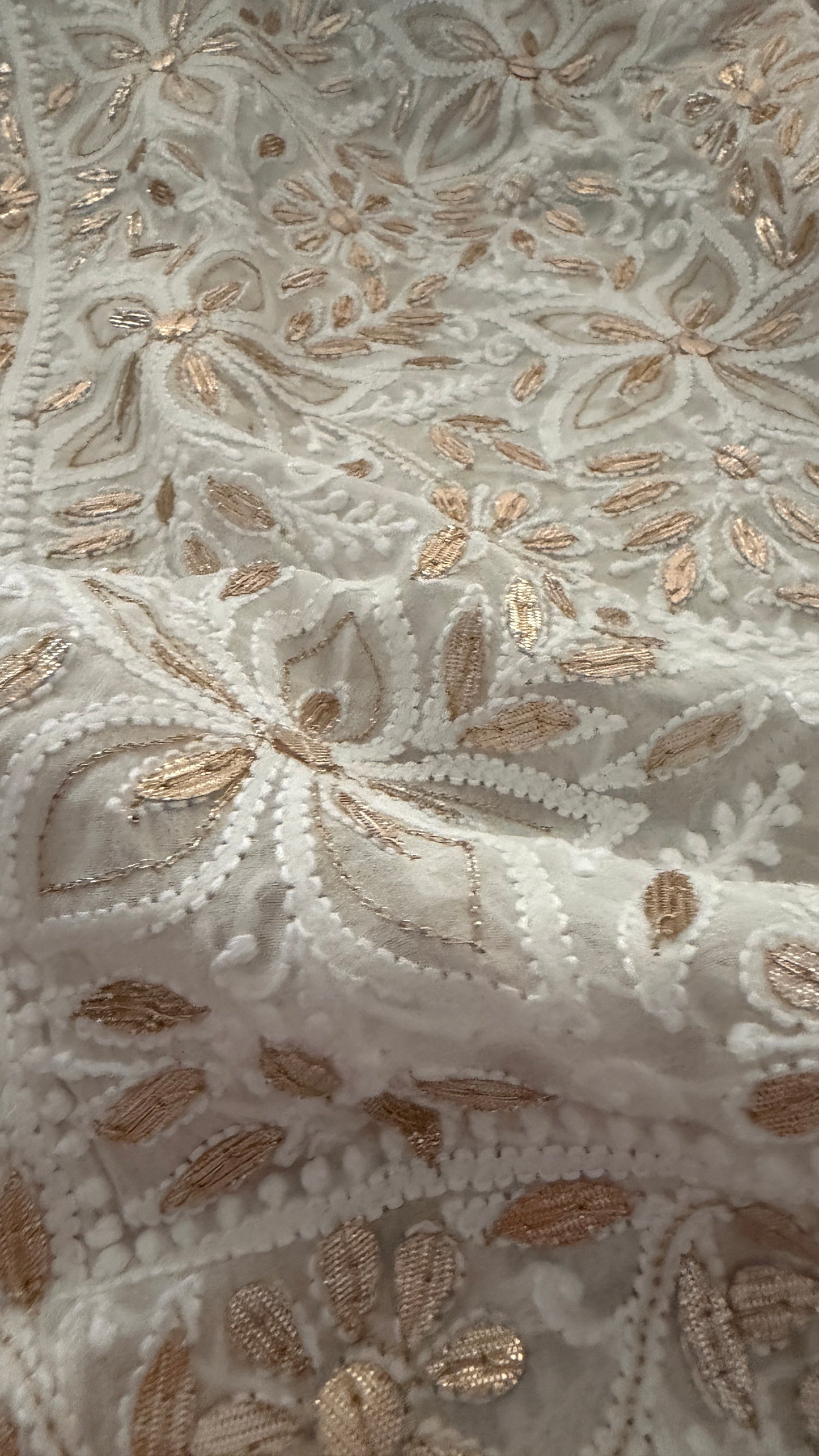Ivory White Gota Patti Chikankari Dupatta