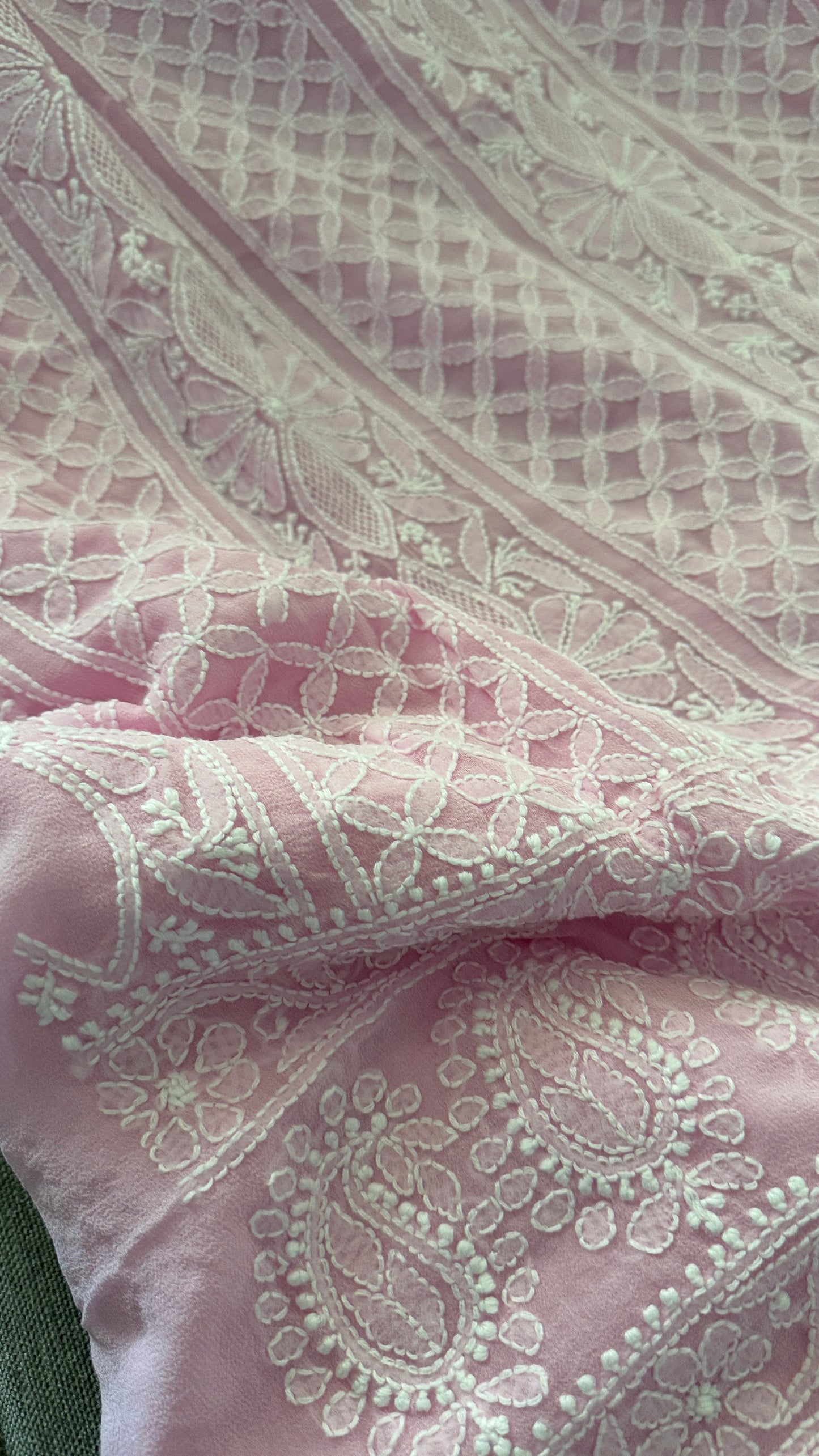 Pink Hand Jaali Lucknowi Chikankari Suits for Women