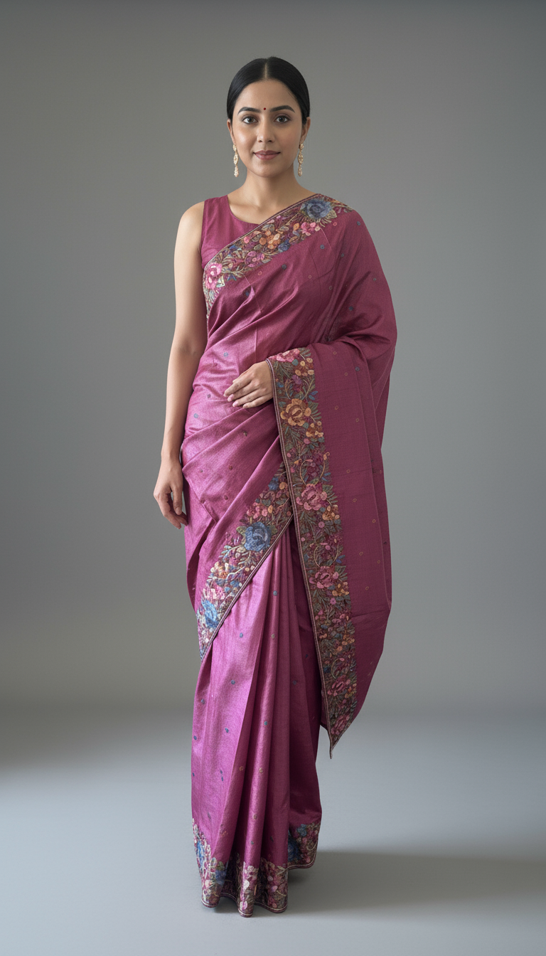 Classic Parsi Gara Tussar Silk Saree