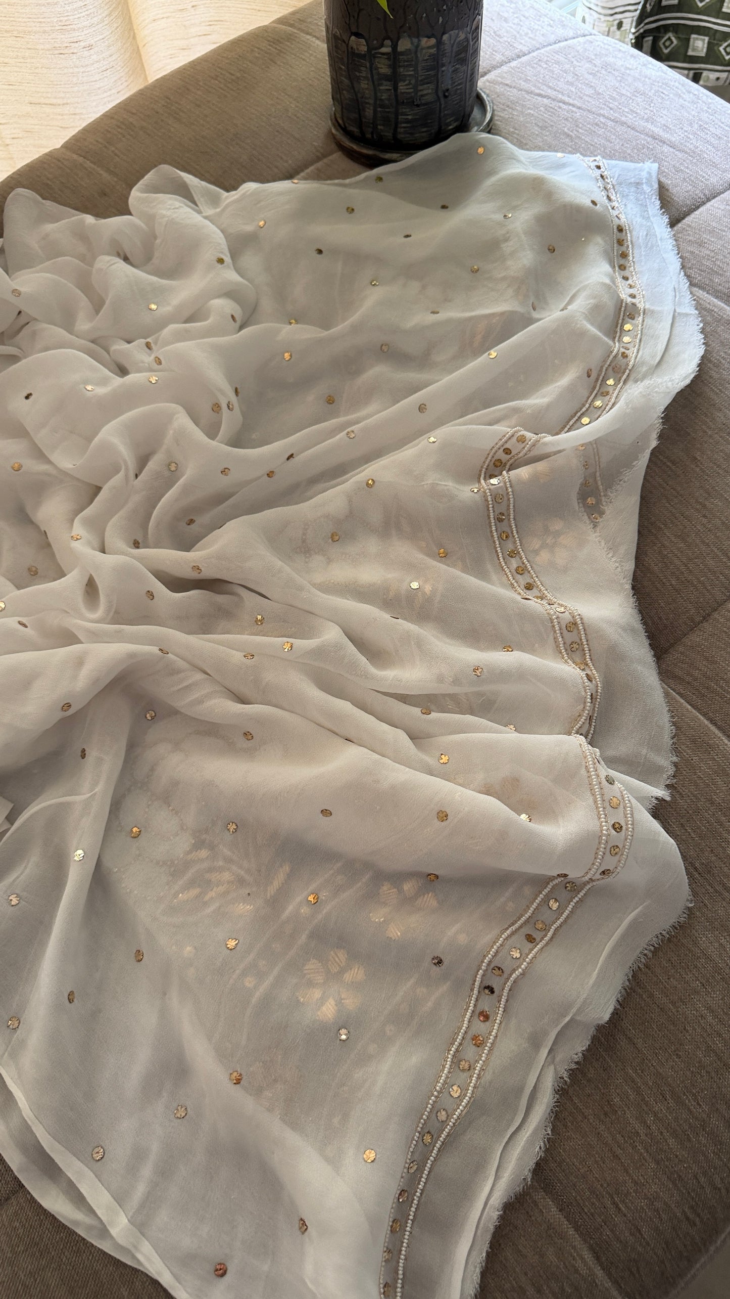 Masterpiece White Pearl Kamdani Suit - Festive Collection