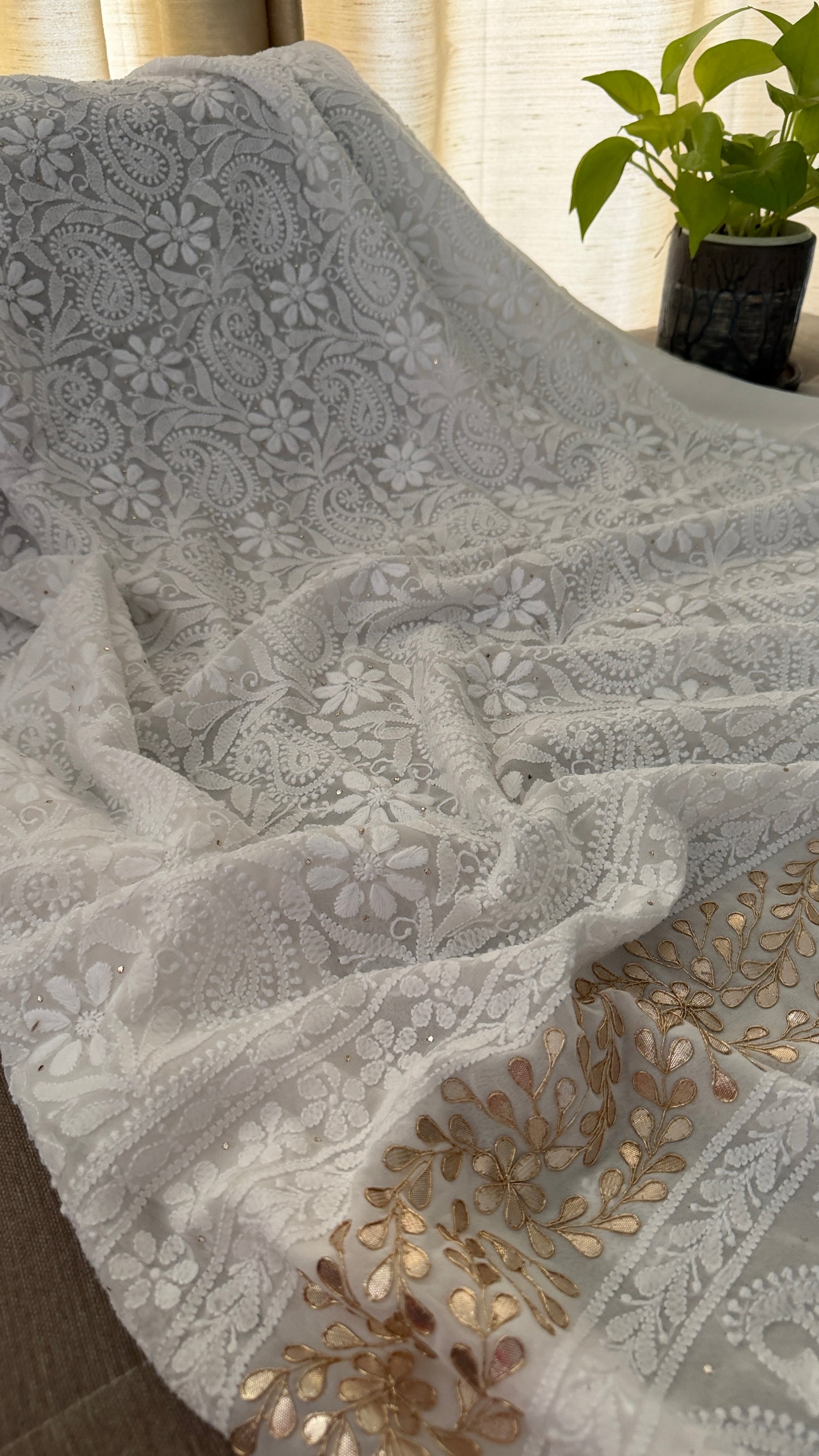 Ivory Gota Patti Chikankari Suit