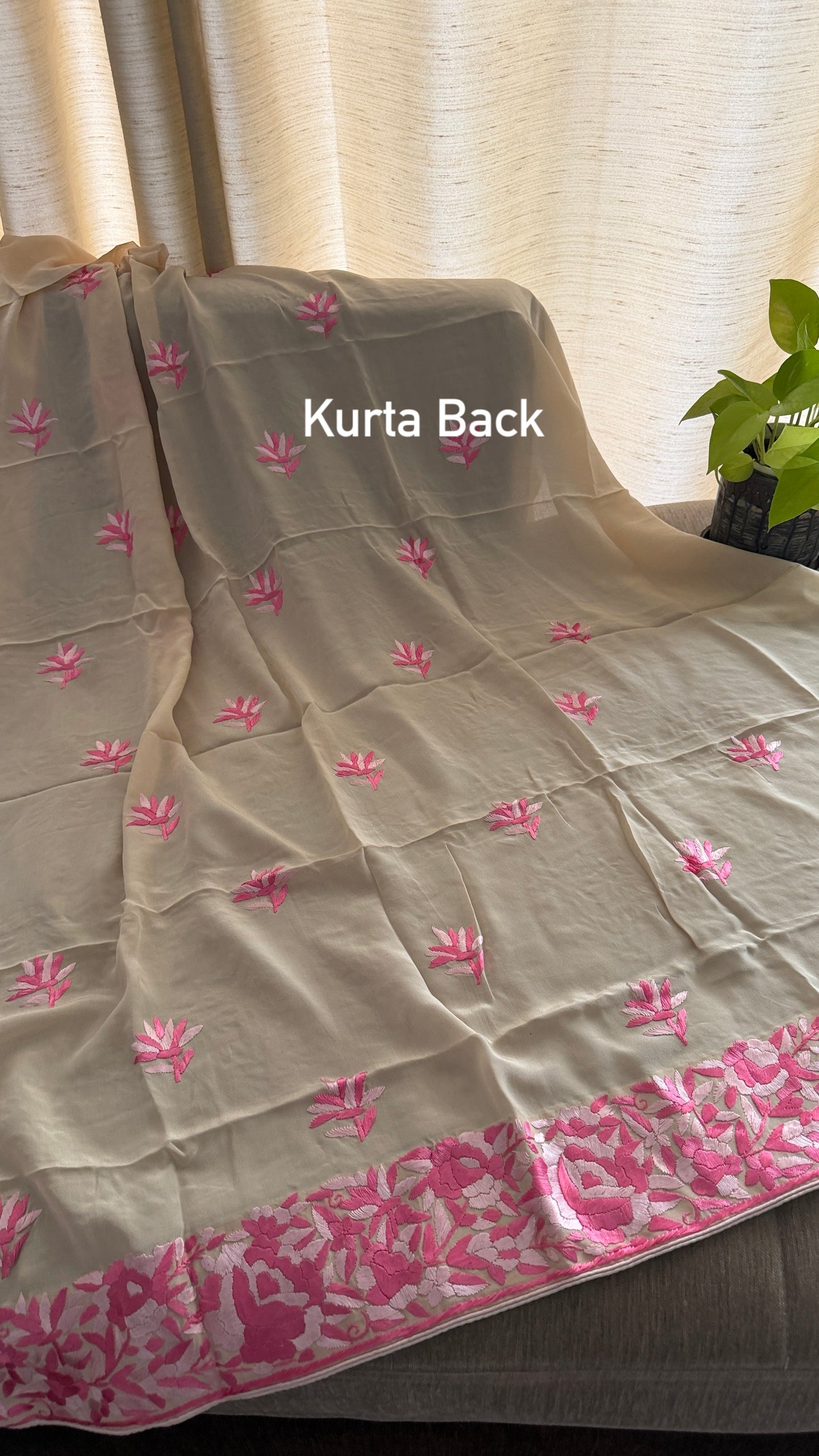 Designer Beige Parsi Gara Suit (Three Piece)