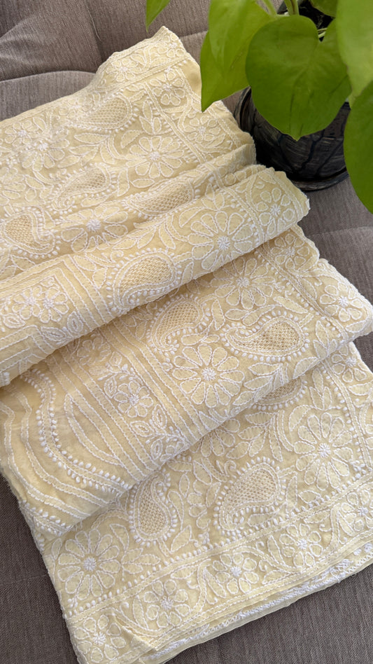Beige Hand Jaali Chikankari Dupatta