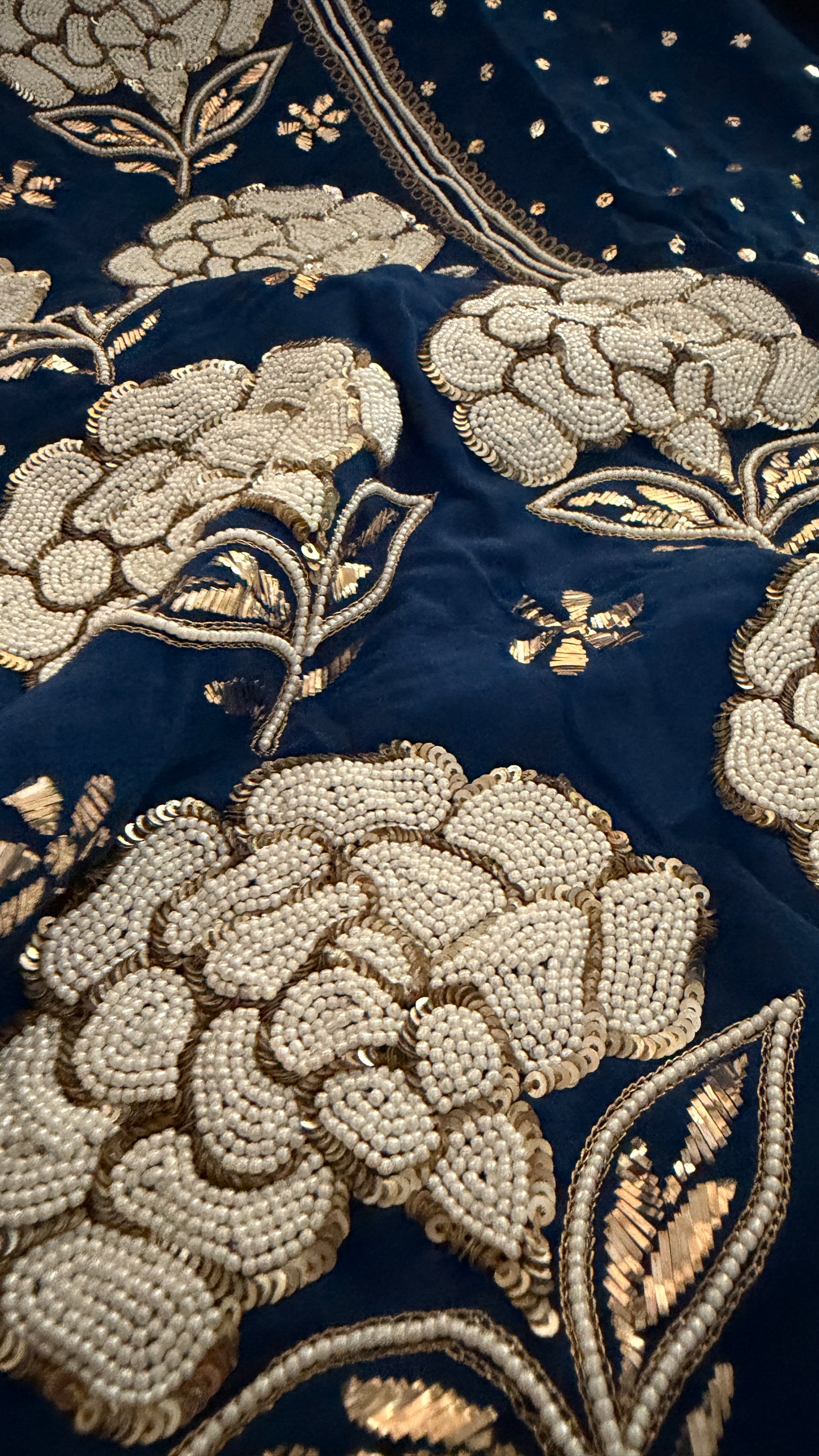 Masterpiece Royal Blue Pearl Kamdani Suit - Festive Collection