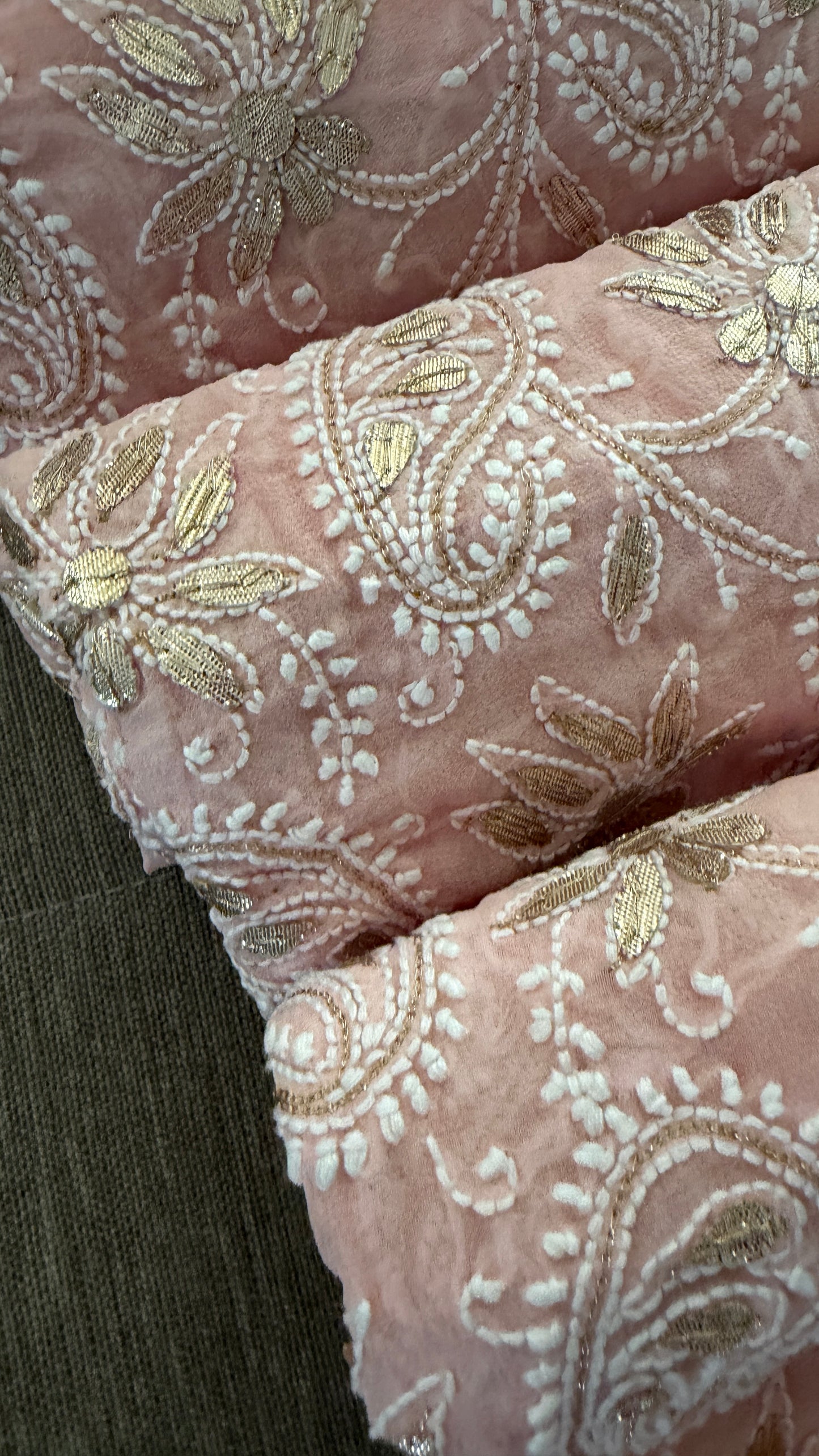 Pastel Pink Gota Patti Chikankari Dupatta